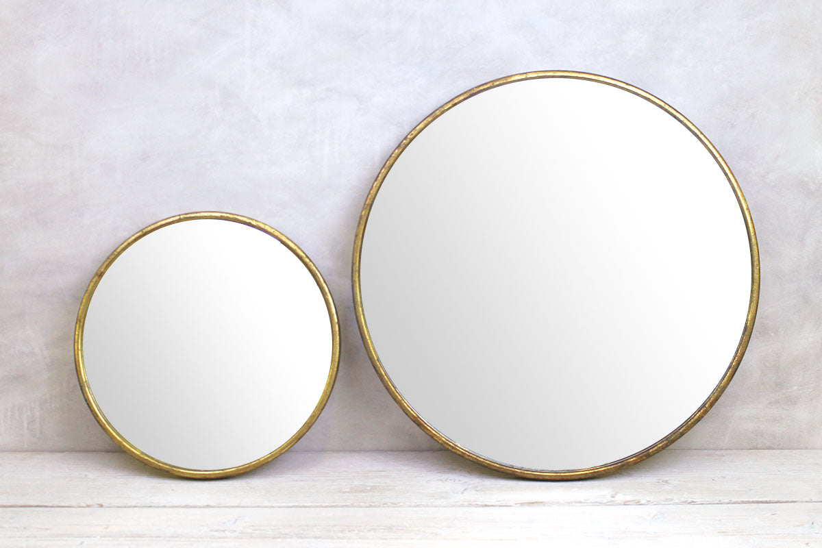 Round Mirror Vintage Brass - Large