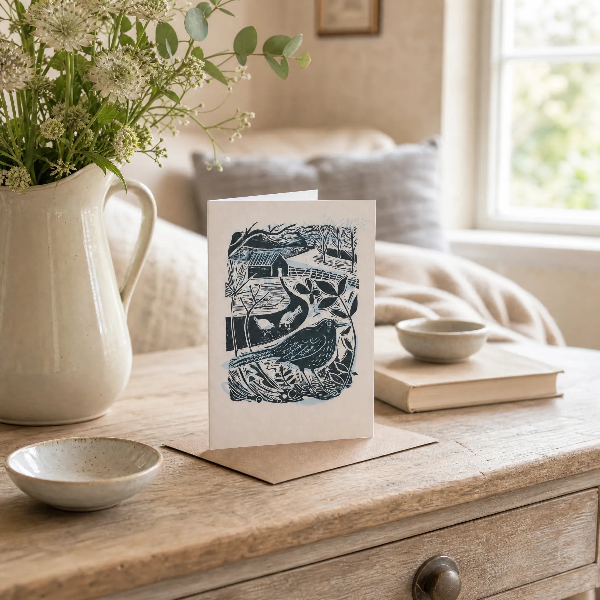 Sam Wilson Mr Blackbird Greetings Card