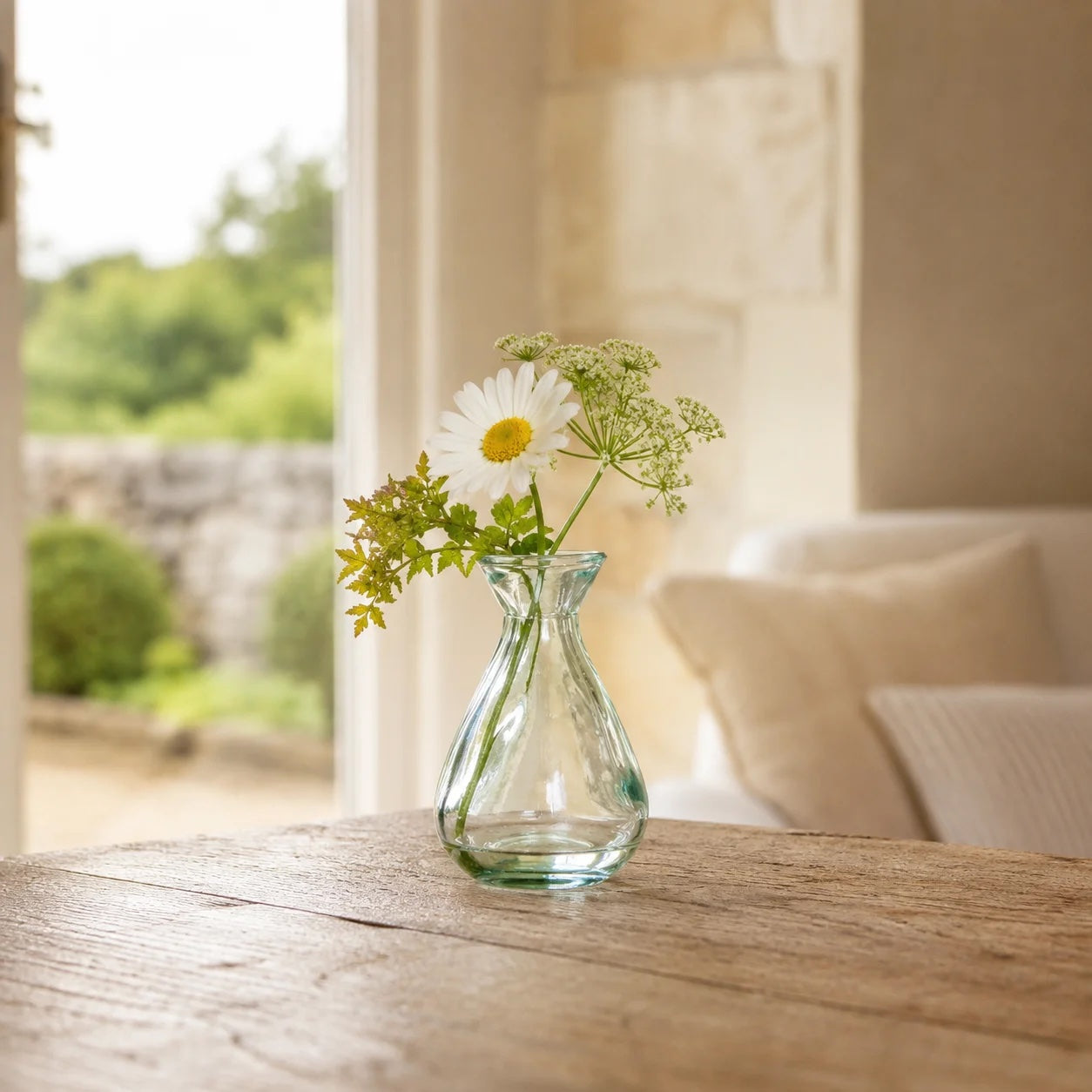 Recycled Glass Bud Vase - Natural