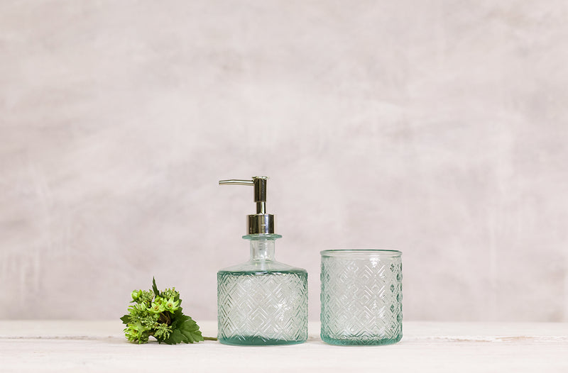 Recycled Glass Bathroom Set - Natural