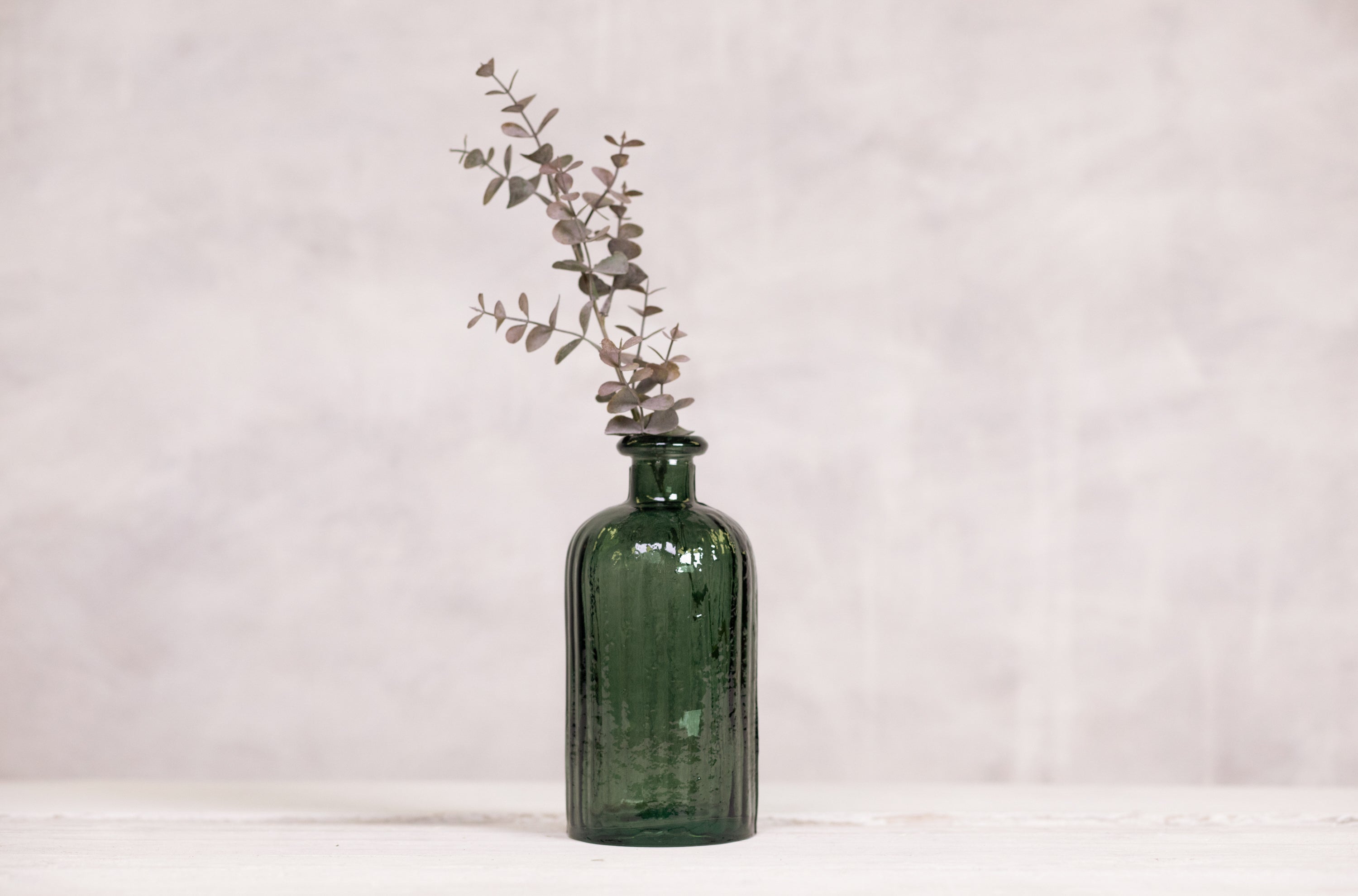 Recycled Glass Ripple Vase - Olive Green