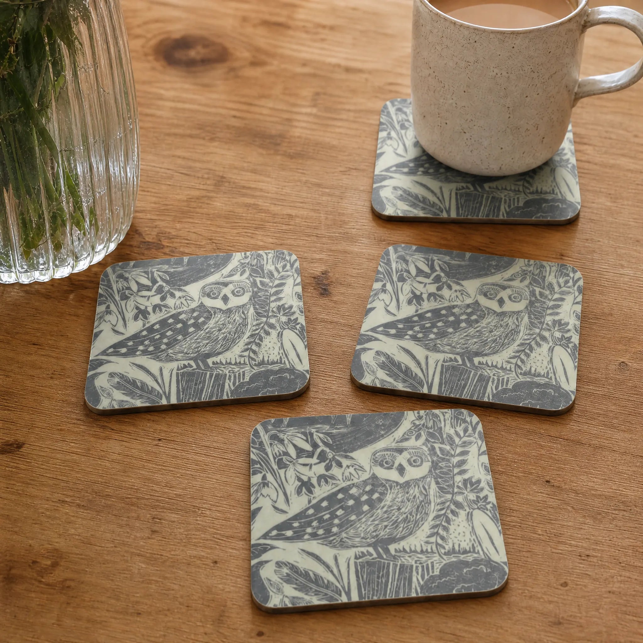 Sam Wilson Owl and Fox Coasters - Set of 4