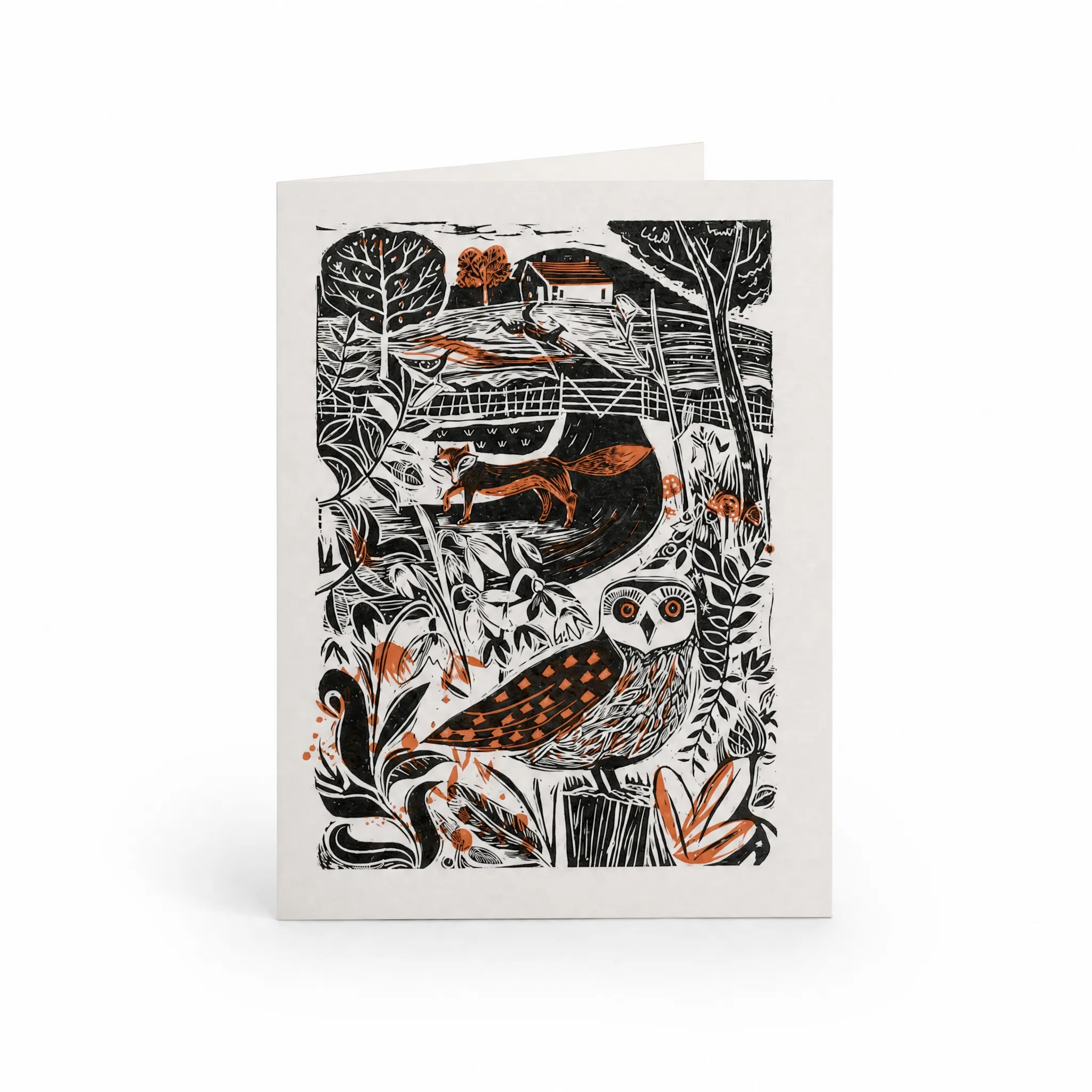 Sam Wilson Owl & Fox Greetings Card