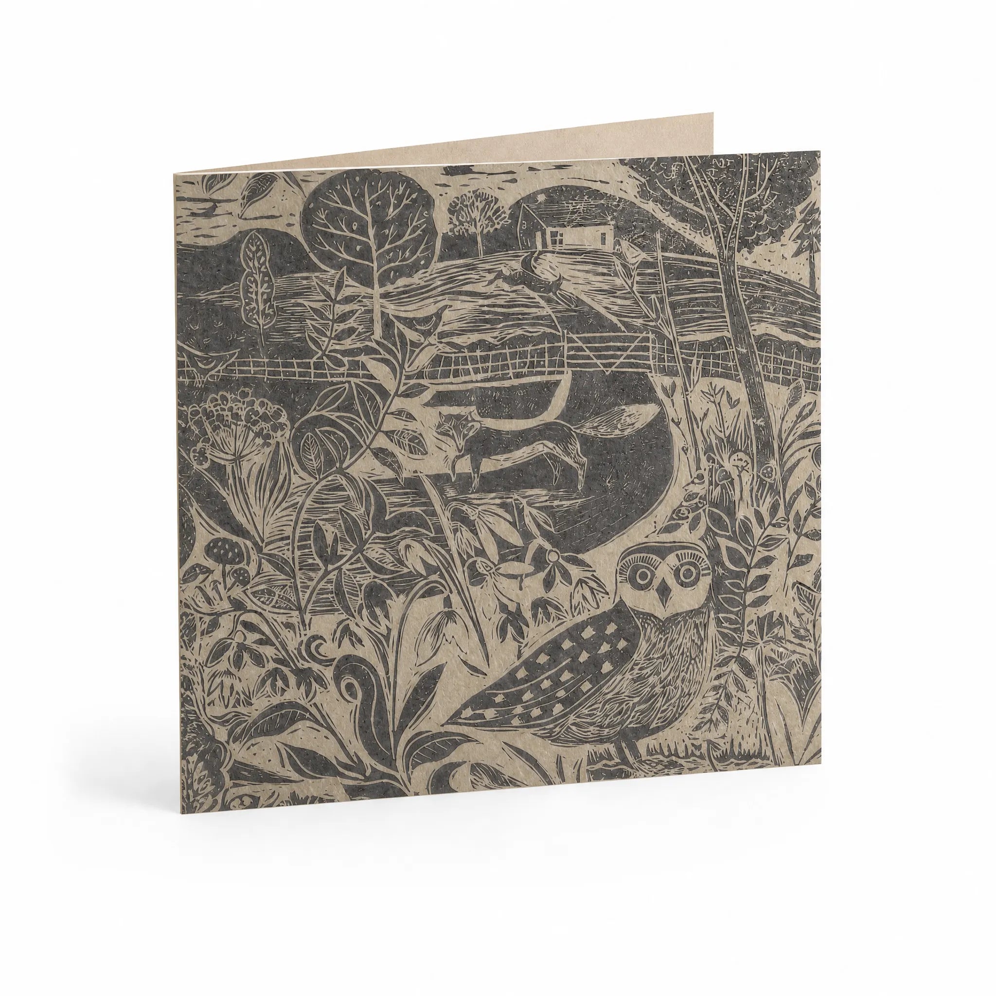 Sam Wilson Owl and Fox Greetings Card