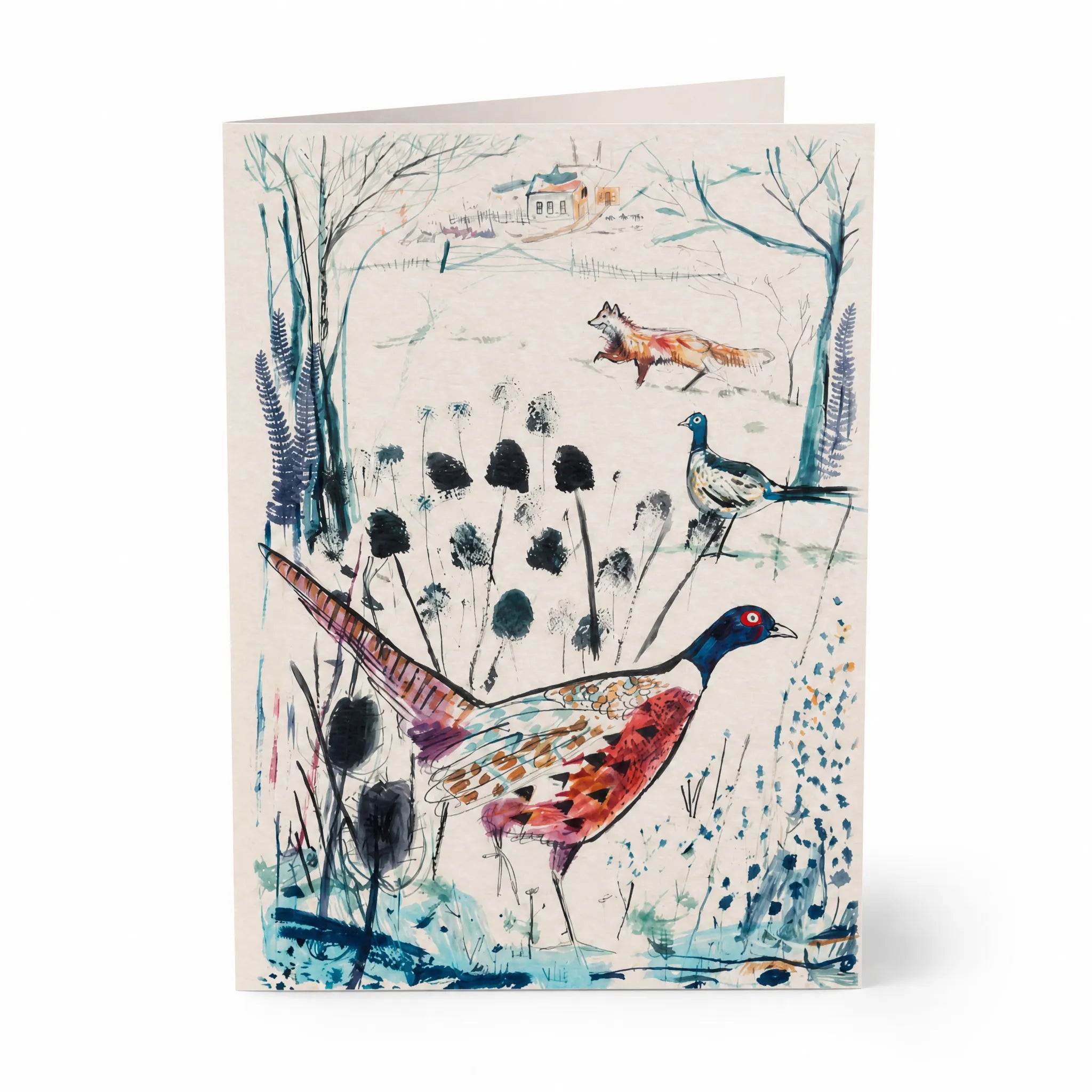 Sam Wilson Pheasant & The Fox Greetings Card