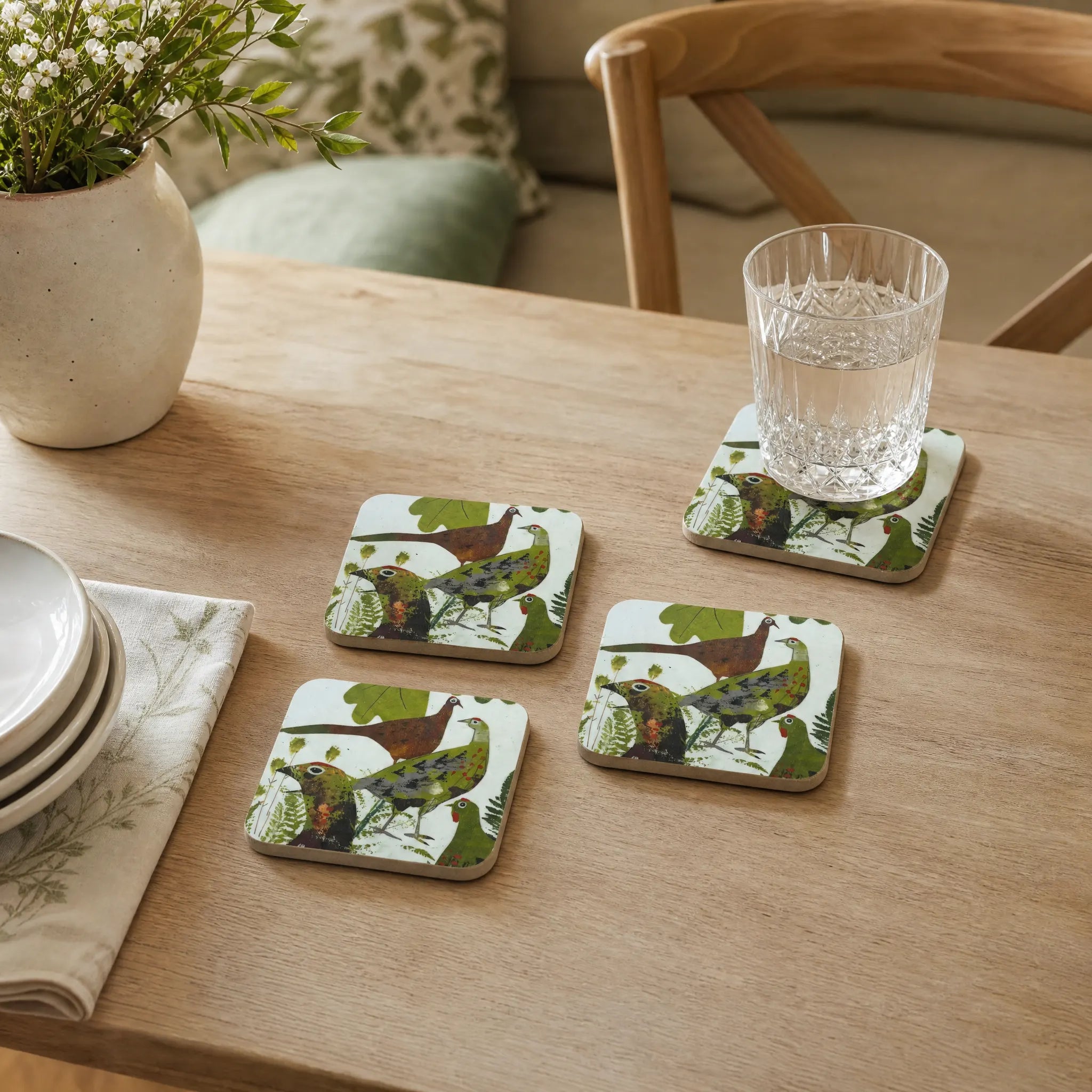 Sam Wilson Pheasant and Deer Coasters - Set of 4