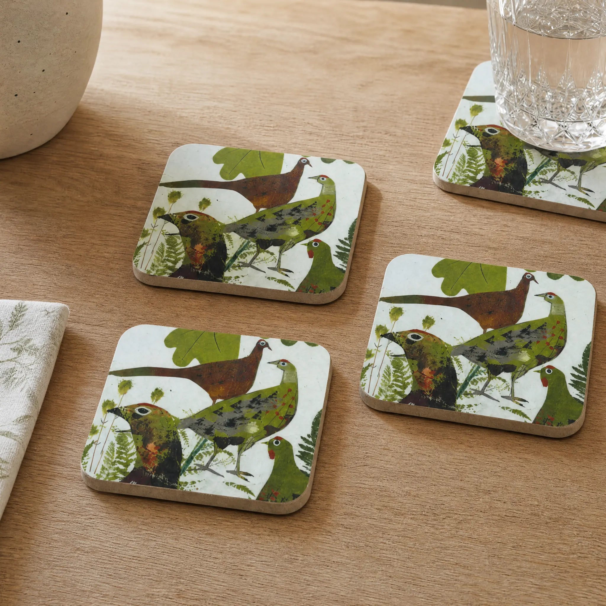 Sam Wilson Pheasant and Deer Coasters - Set of 4