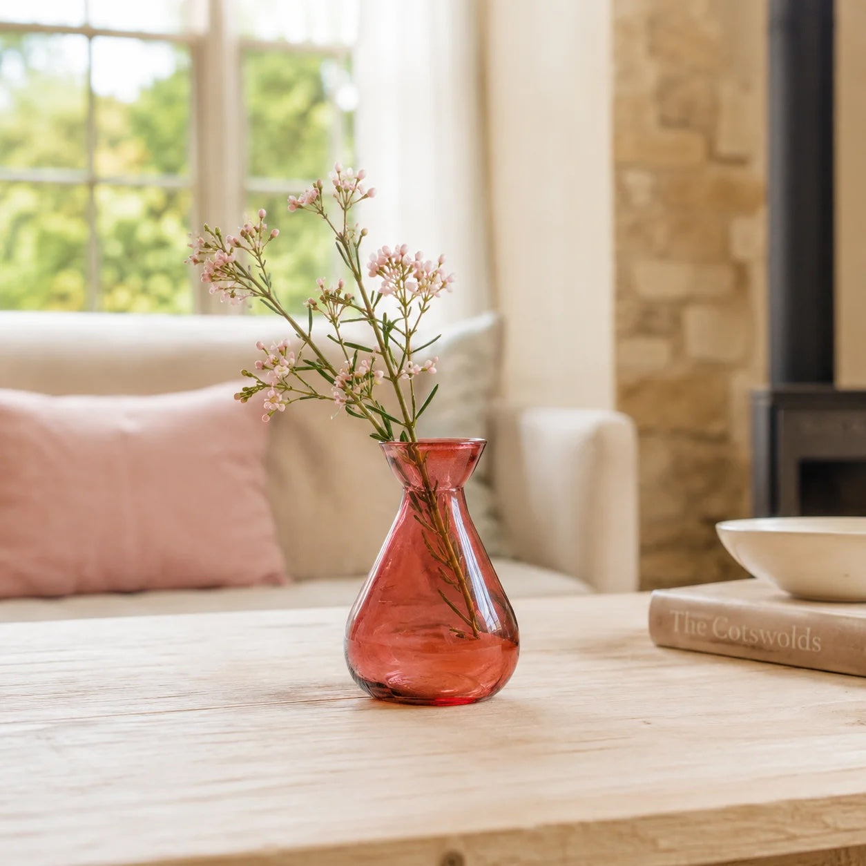 Recycled Glass Bud Vase - Pink