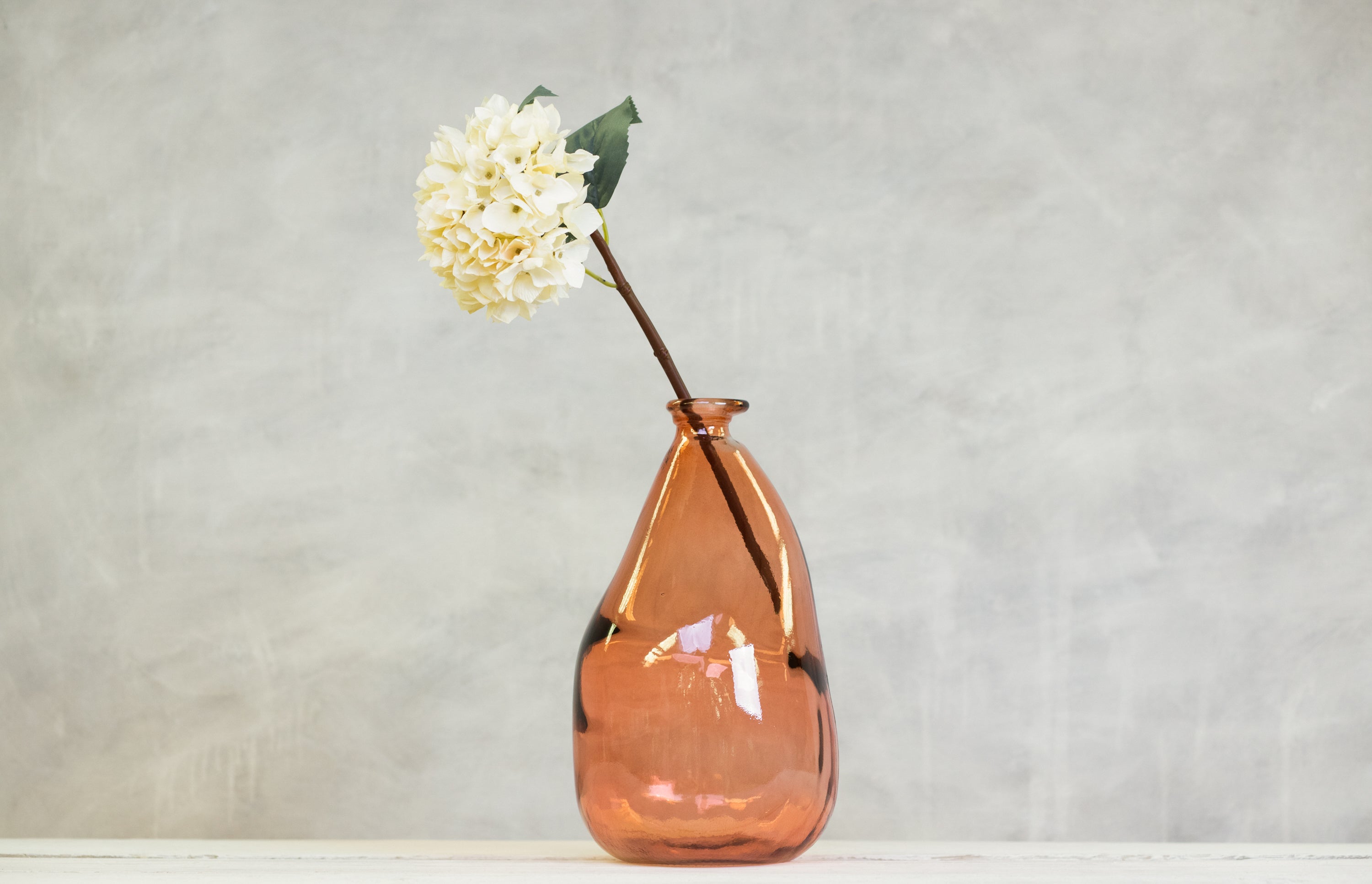 Recycled Glass Curved Vase - Pink