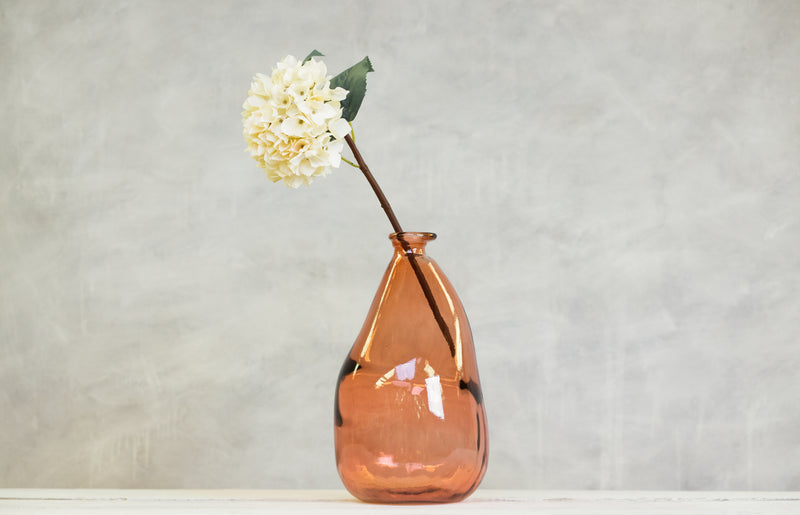 Recycled Glass Curved Vase - Pink