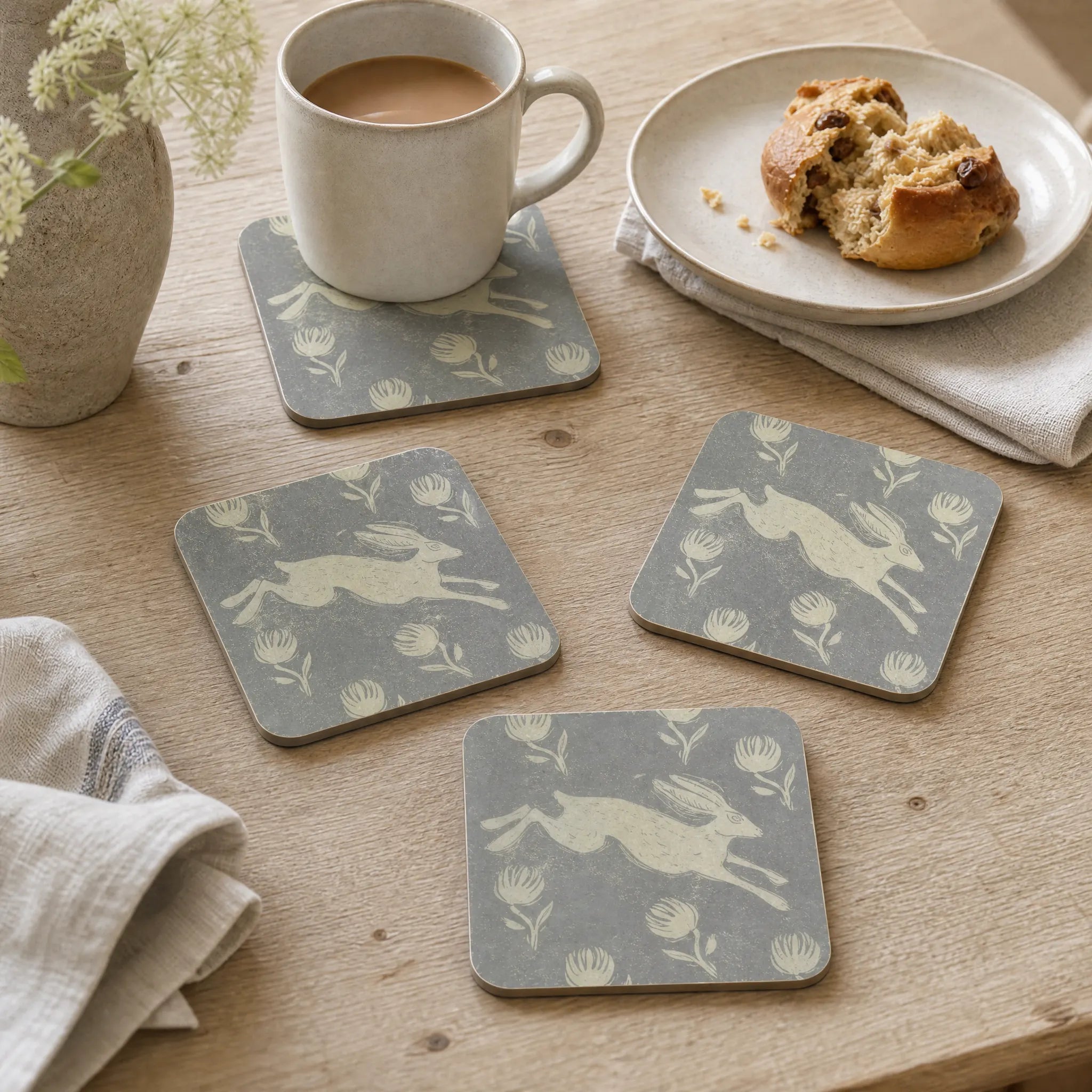 Sam Wilson Running Hare Coasters - Set of 4