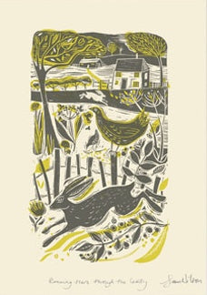 Sam Wilson Running Hare In The Countryside Print