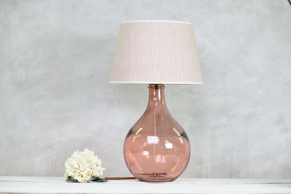 Recycled Glass Bulb Lamp - Pink