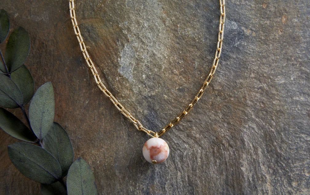 Cerita Rhodochrosite Necklace - Rhodochrosite & Gold