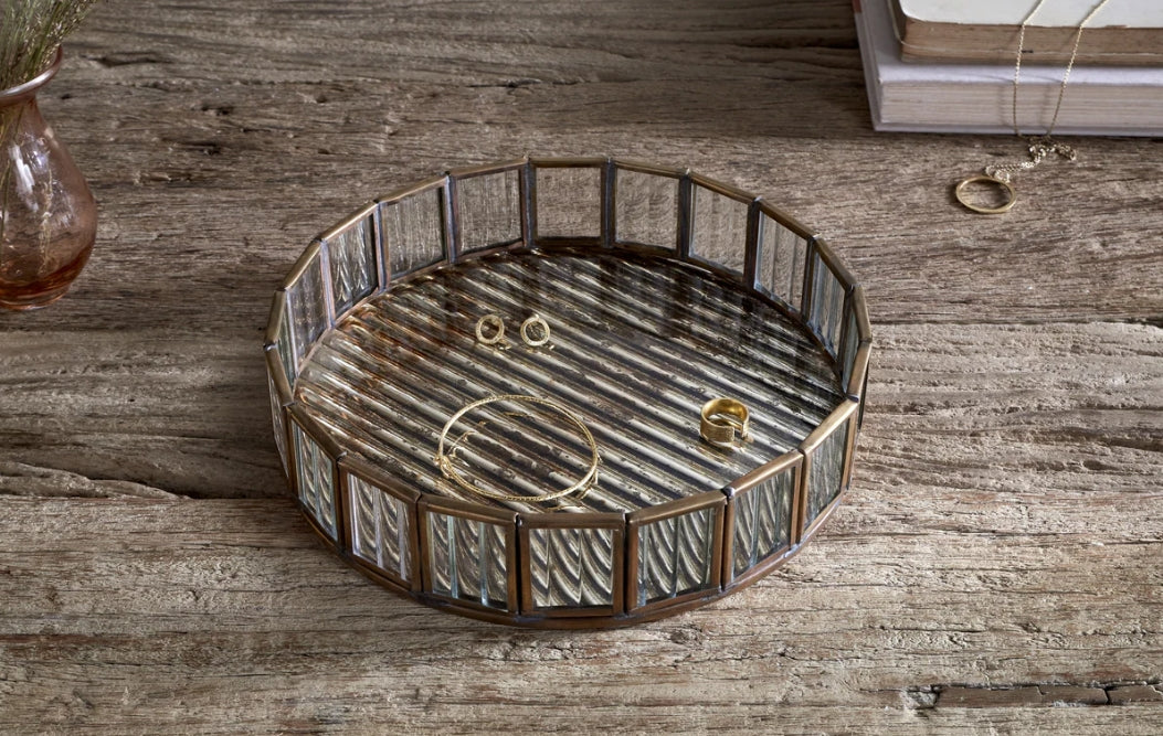 Ruaka Glass Vanity Tray - Brass