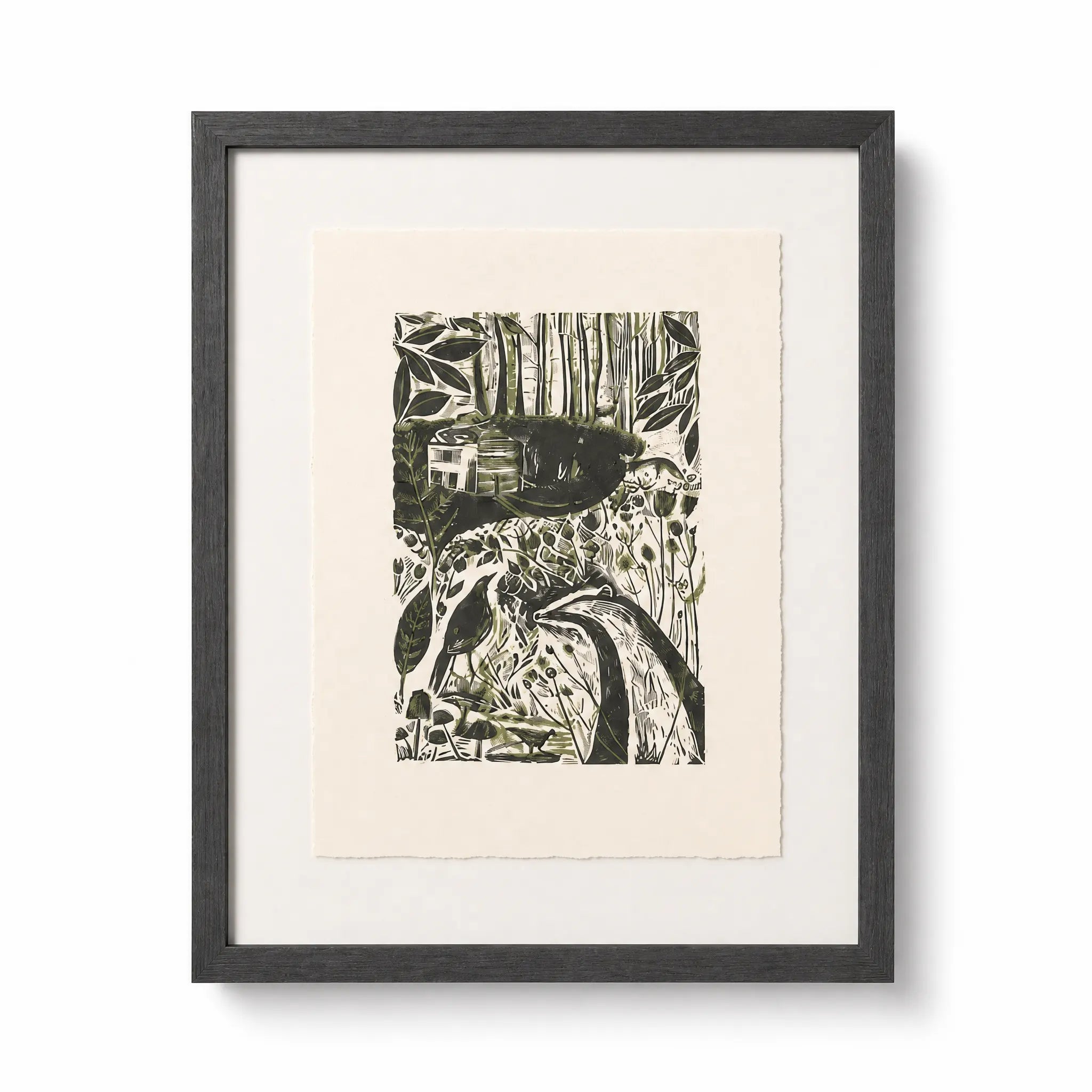 Sam Wilson The Badger and the Crow Print From Linocut