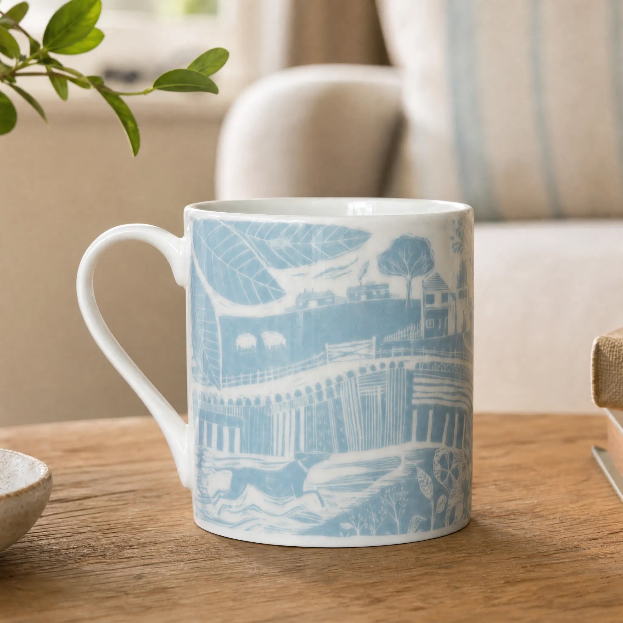 Sam Wilson Through The Fields Duck Egg Blue Mug