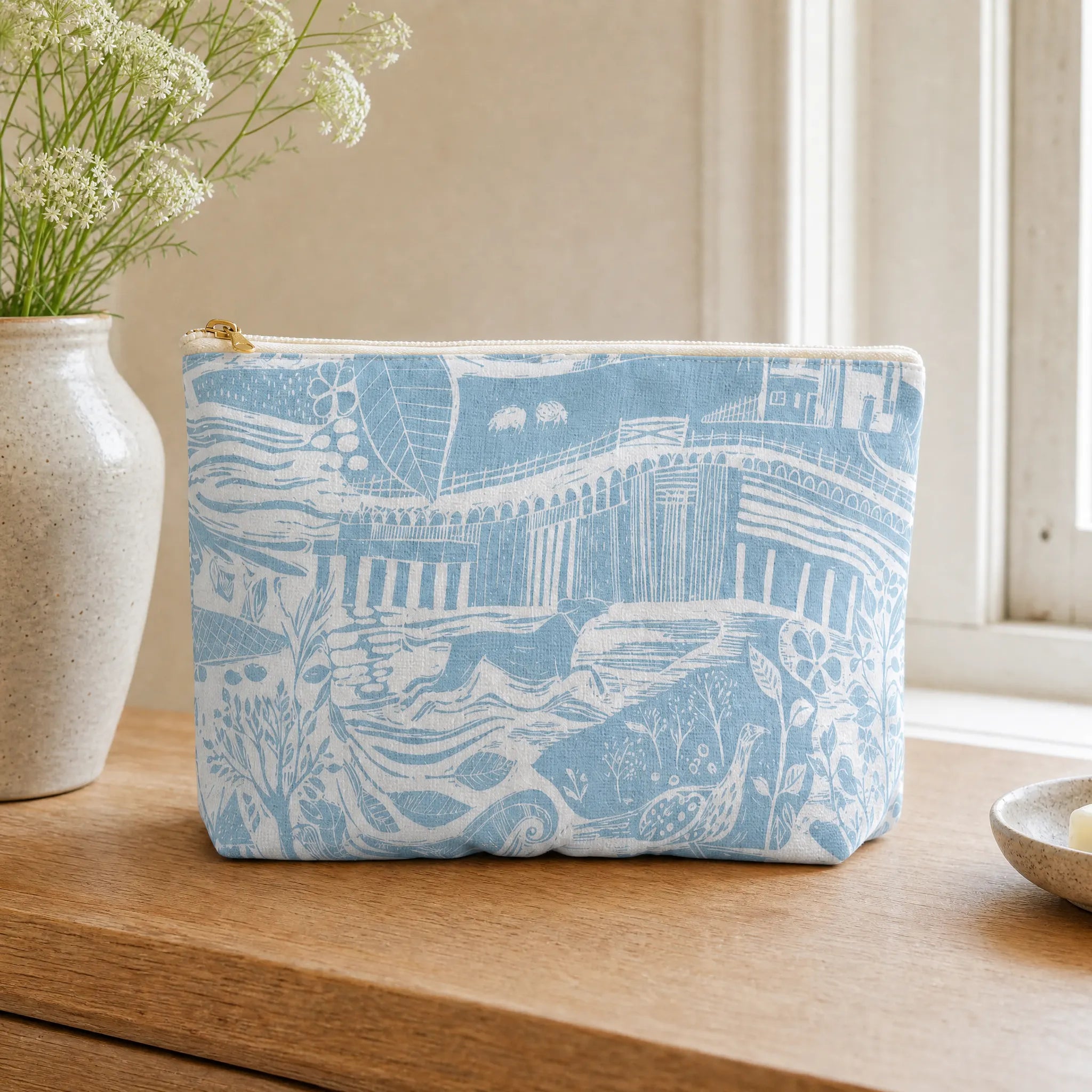 Sam Wilson Through The Fields Duck Egg Blue Washbag