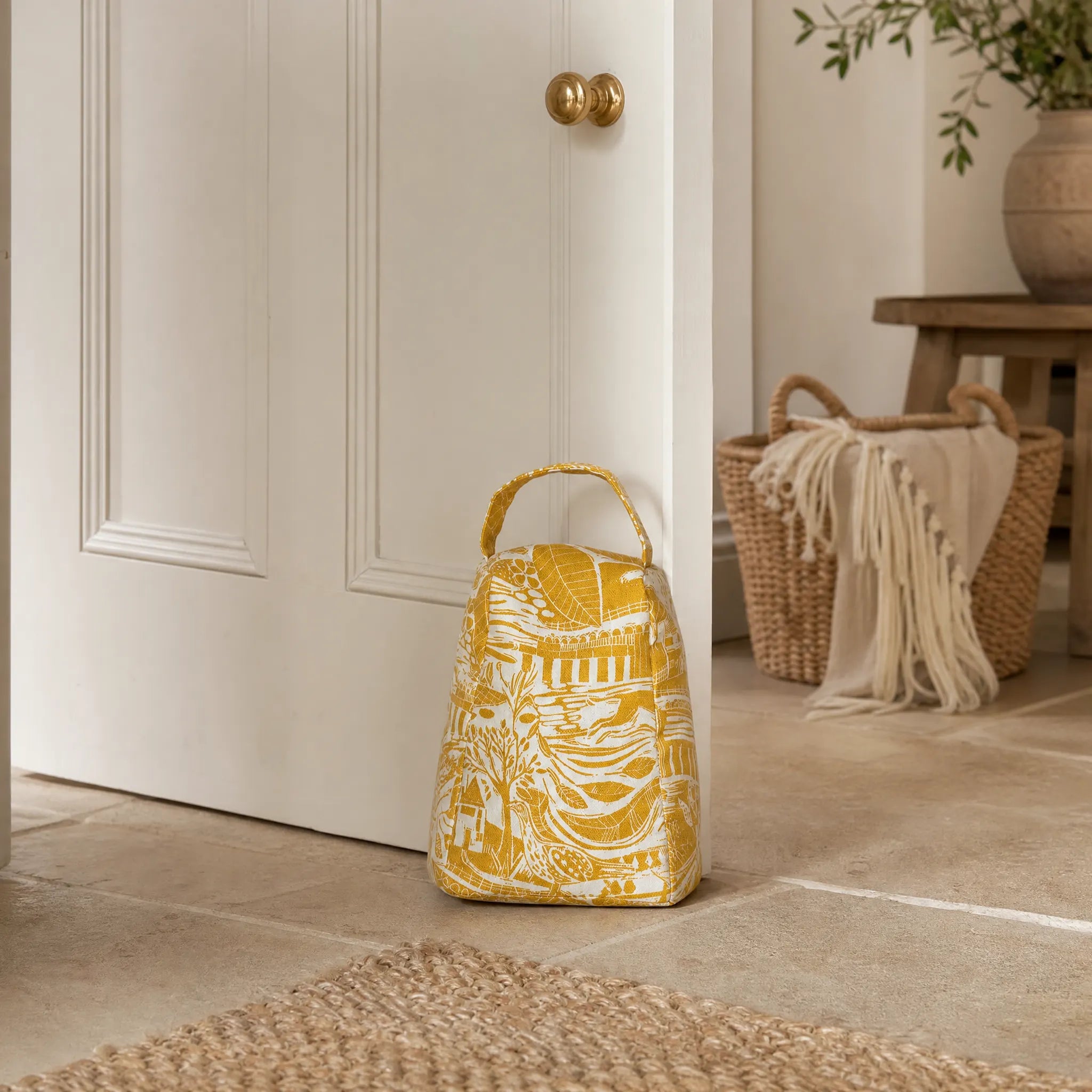 Sam Wilson Through The Fields Ochre fabric Doorstop