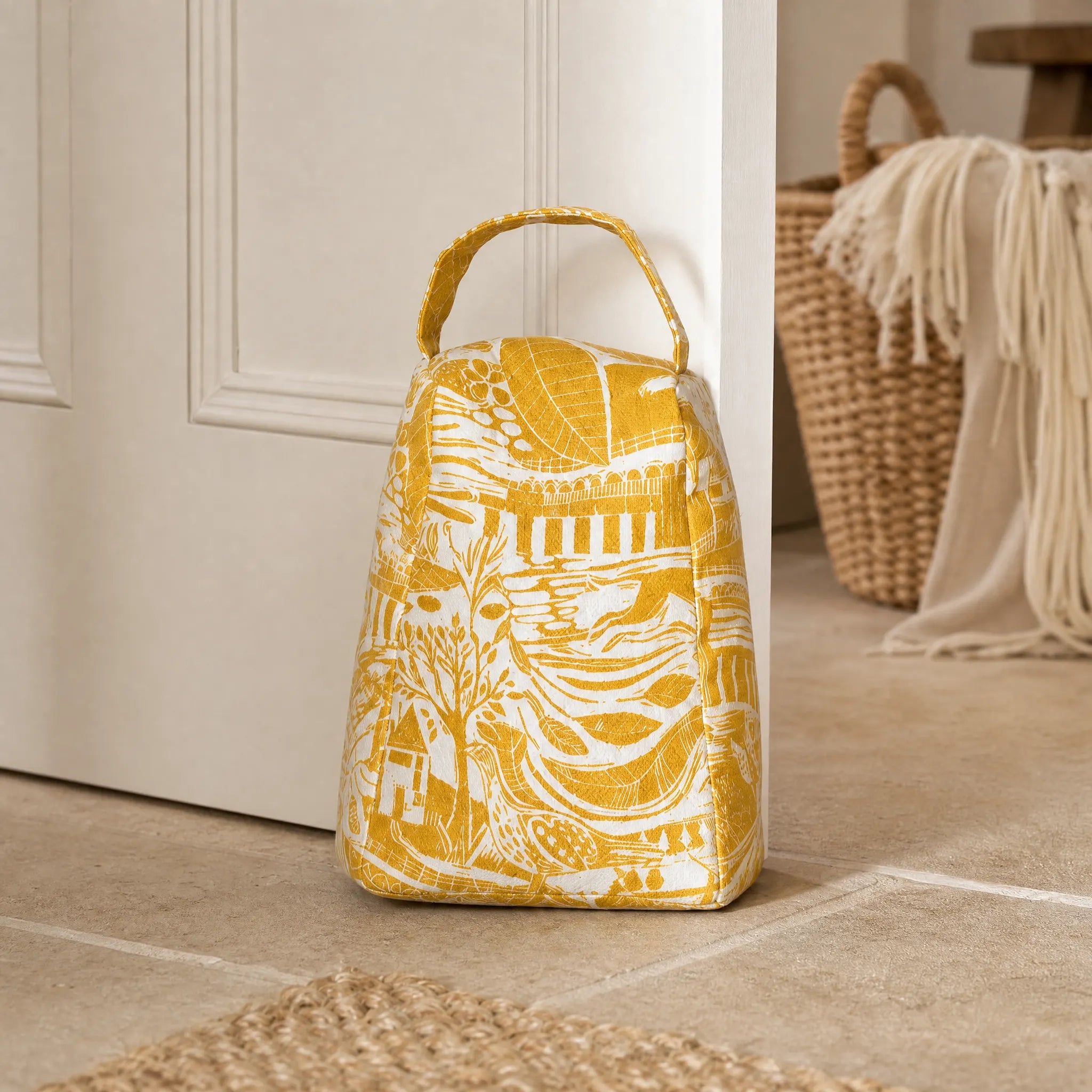 Sam Wilson Through The Fields Ochre fabric Doorstop