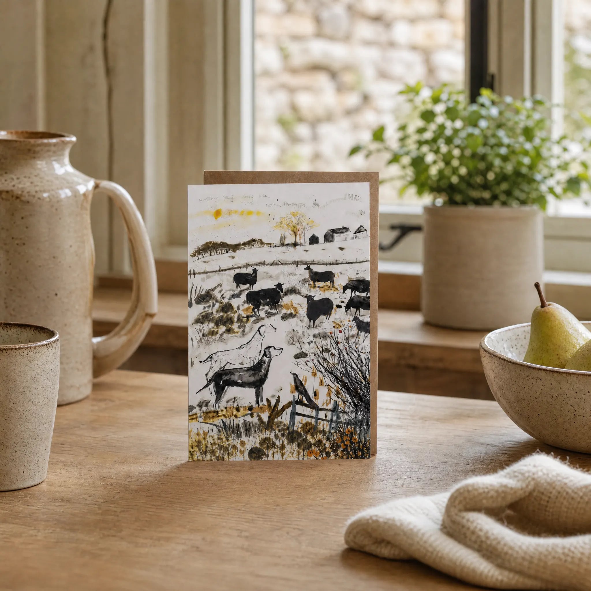 Sam Wilson Watching Sheep Greetings Card