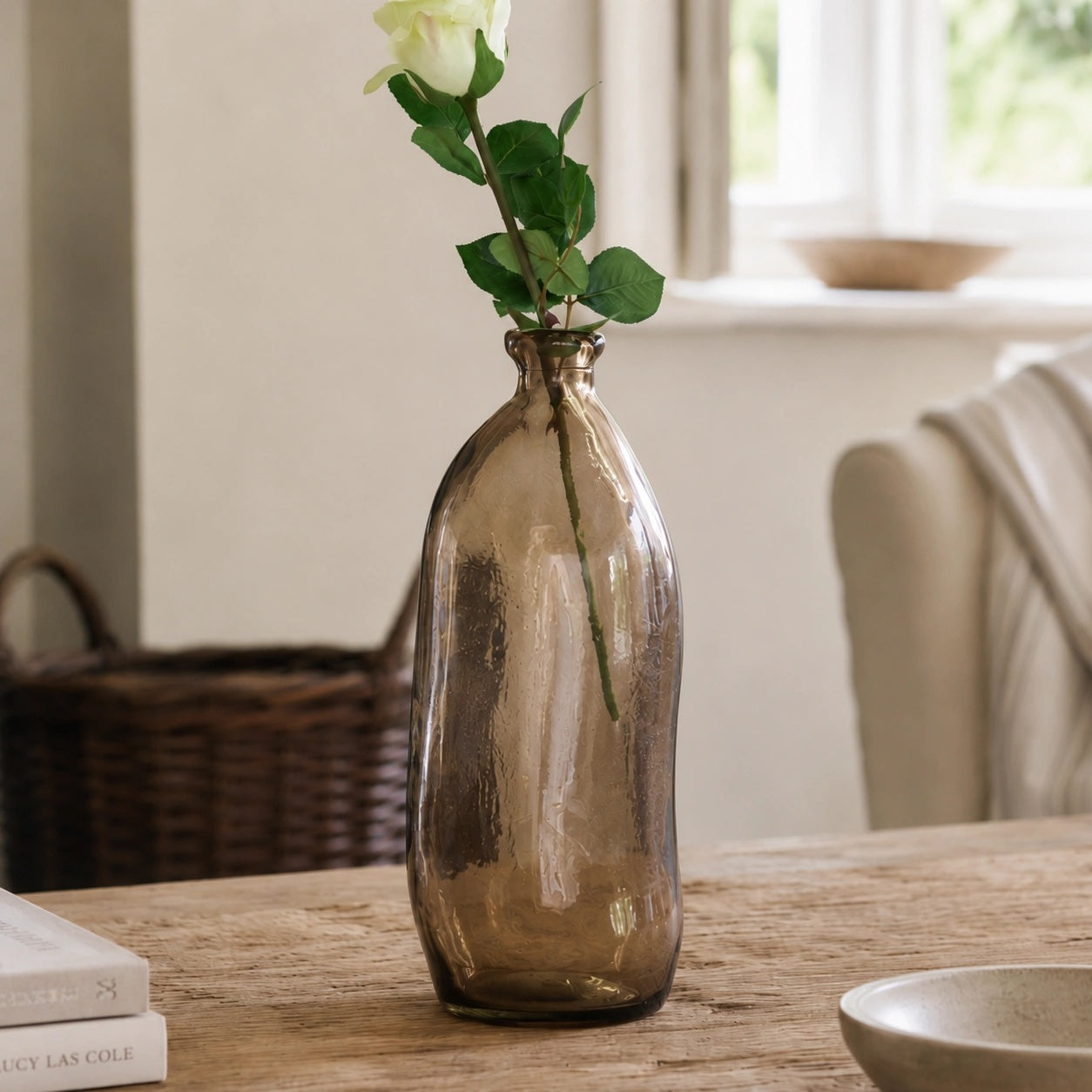 Recycled Glass Tall Vase - Smoke