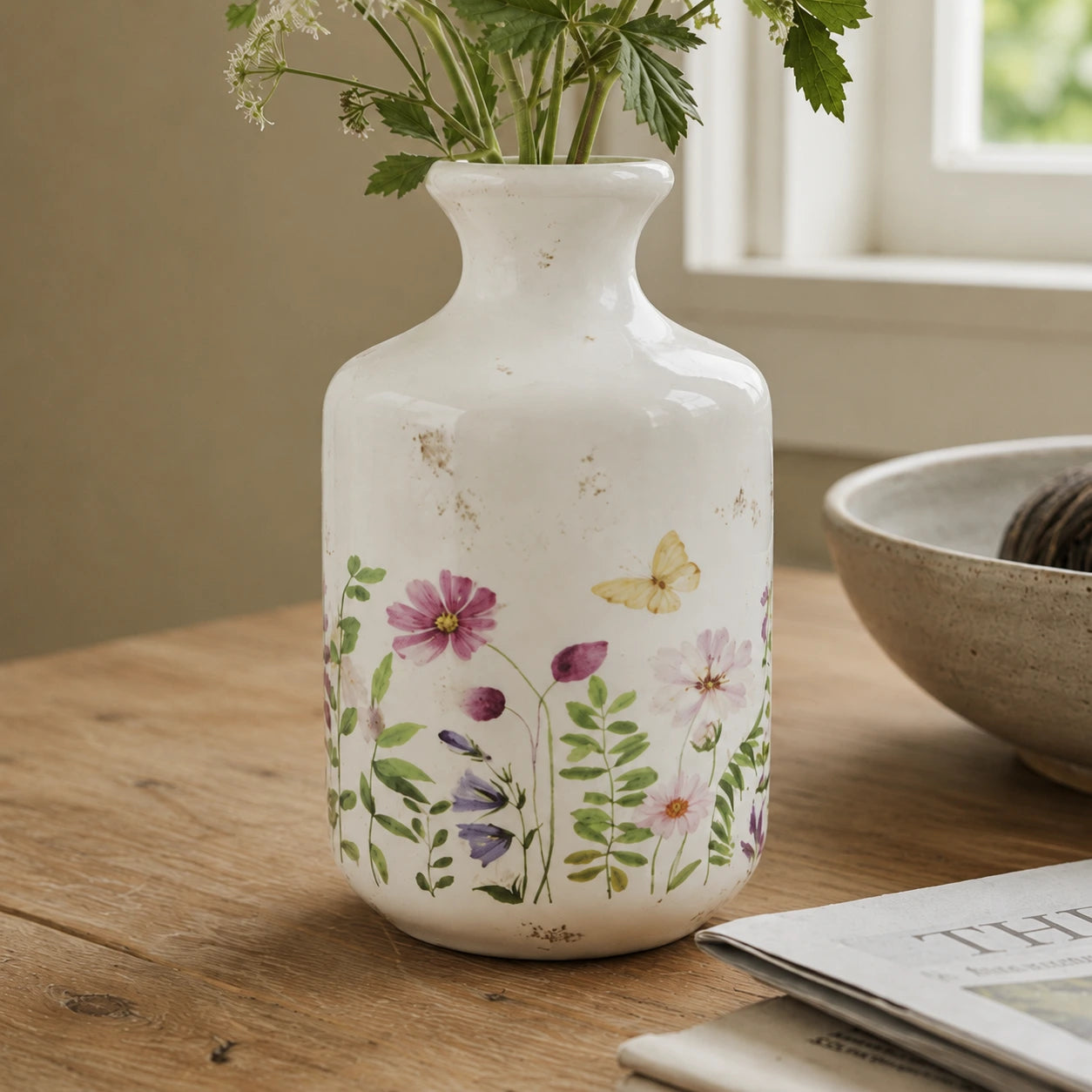 Floral Motif Bottle Vase