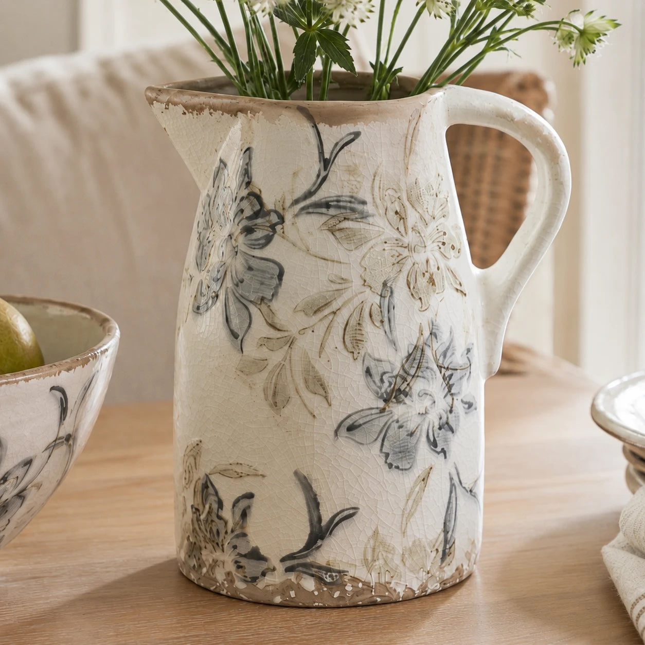 Rustic Floral Jug