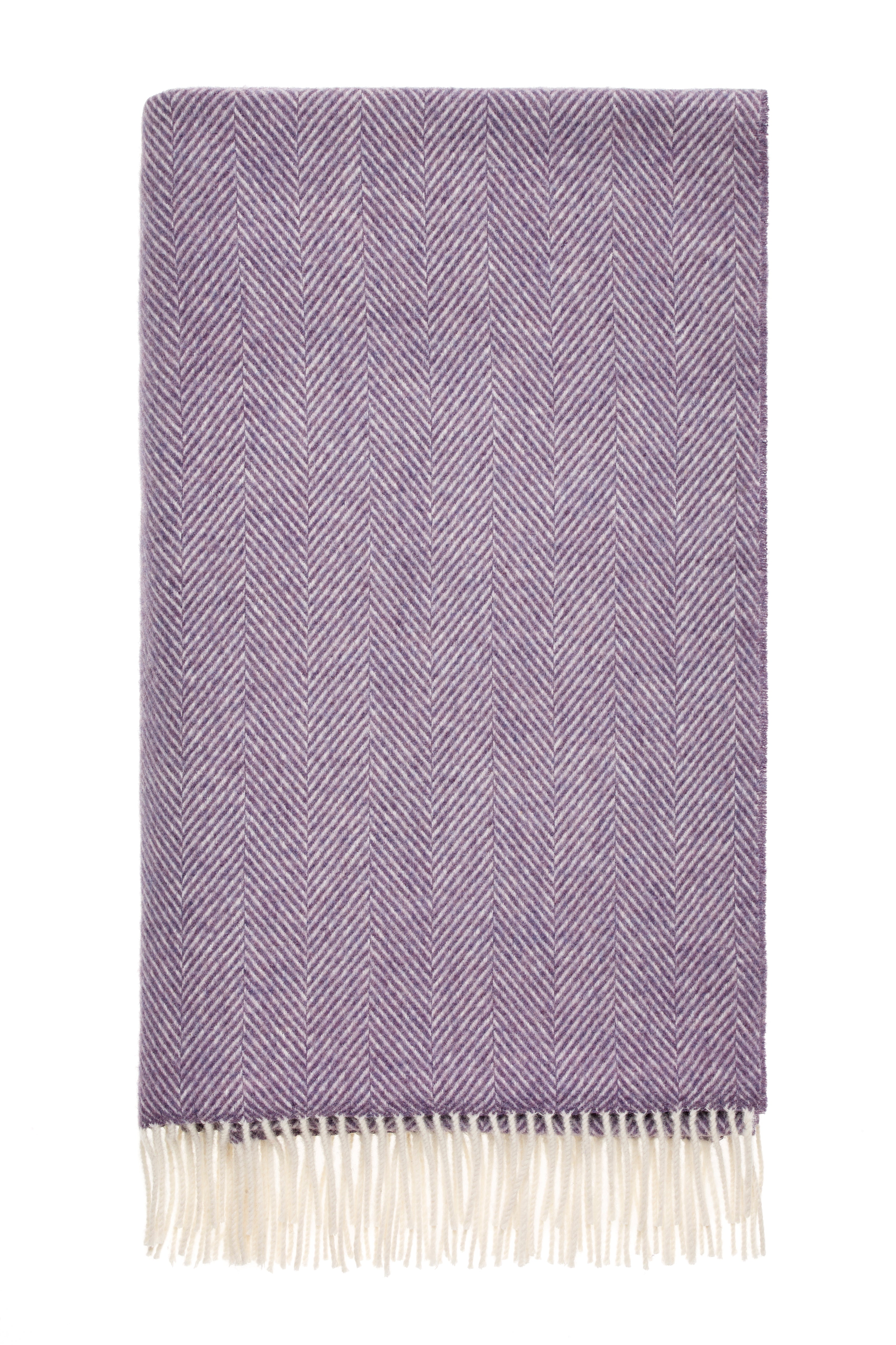 Herringbone Merino Throw - Clover