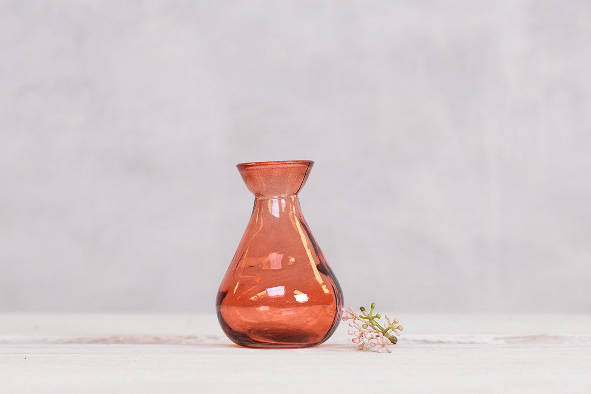 Recycled Glass Bud Vase - Pink