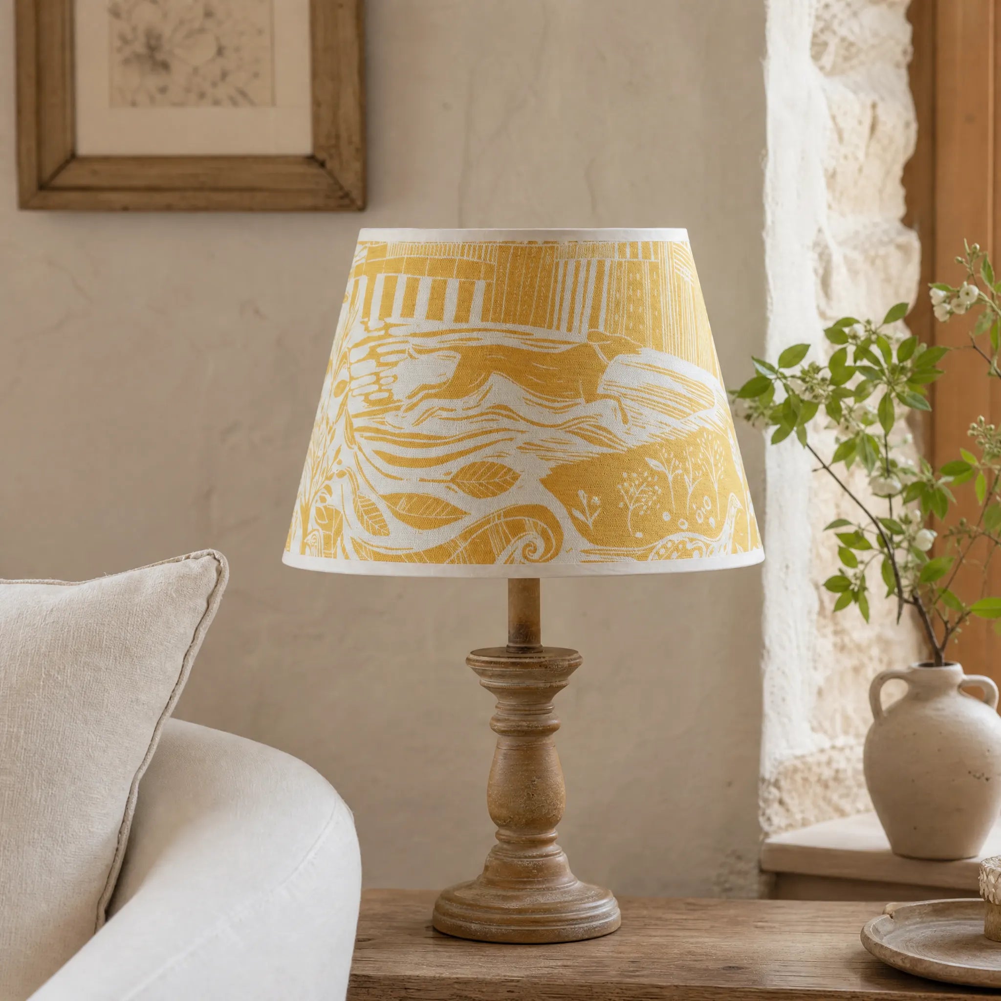 Through The Fields Ochre Lampshade