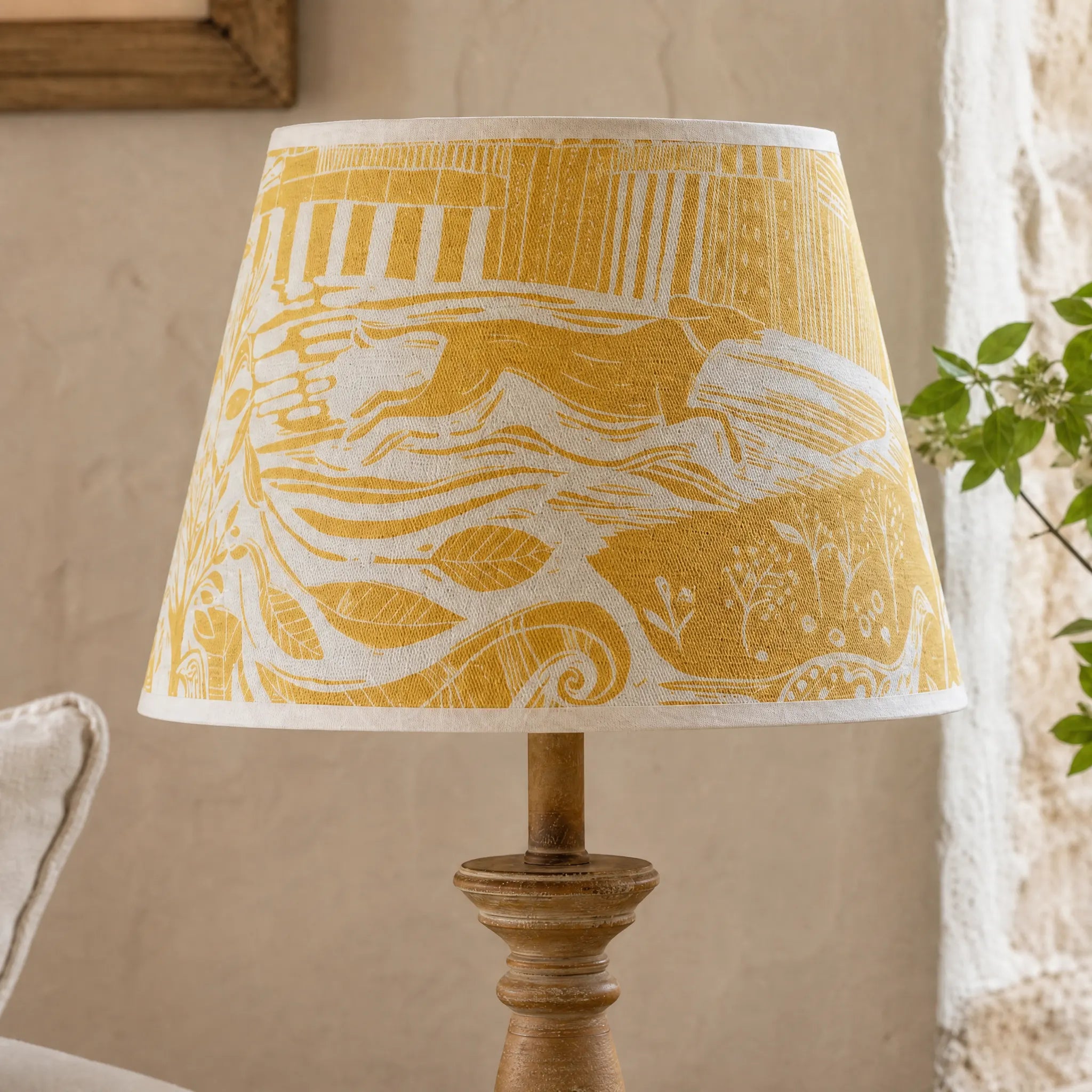 Through The Fields Ochre Lampshade