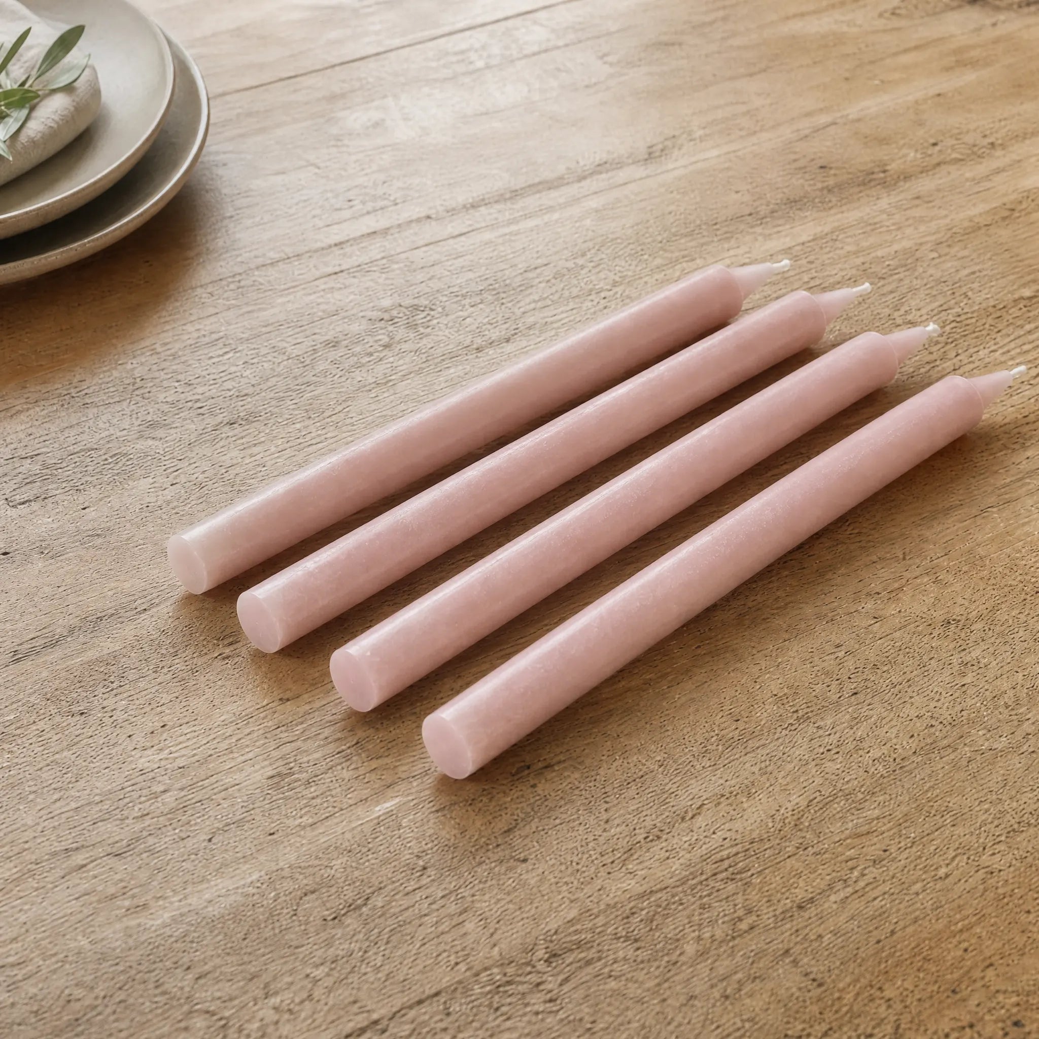 Rustic Dinner Candle Bundle - Light Pink