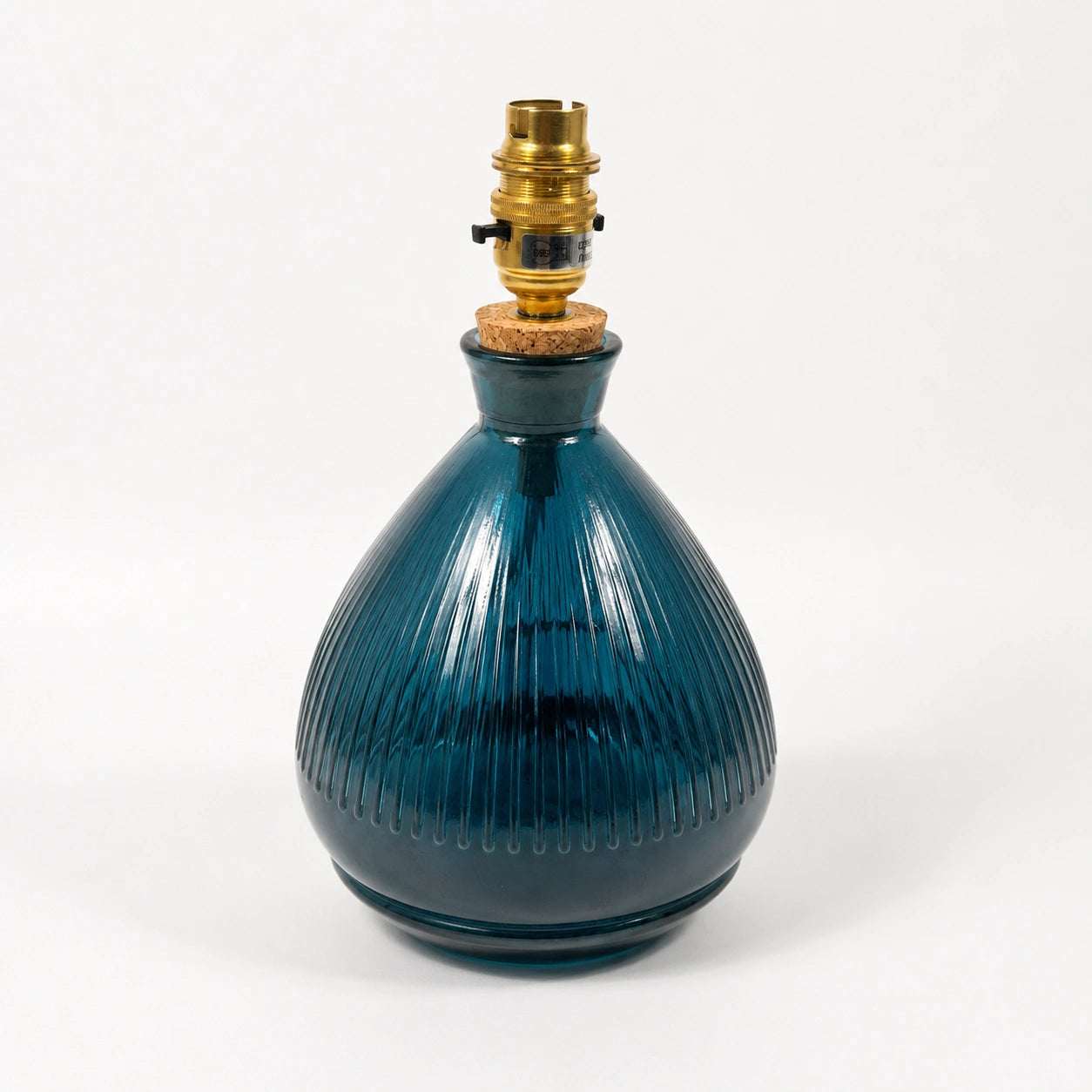 Recycled Glass Textured Lamp - Marine Blue