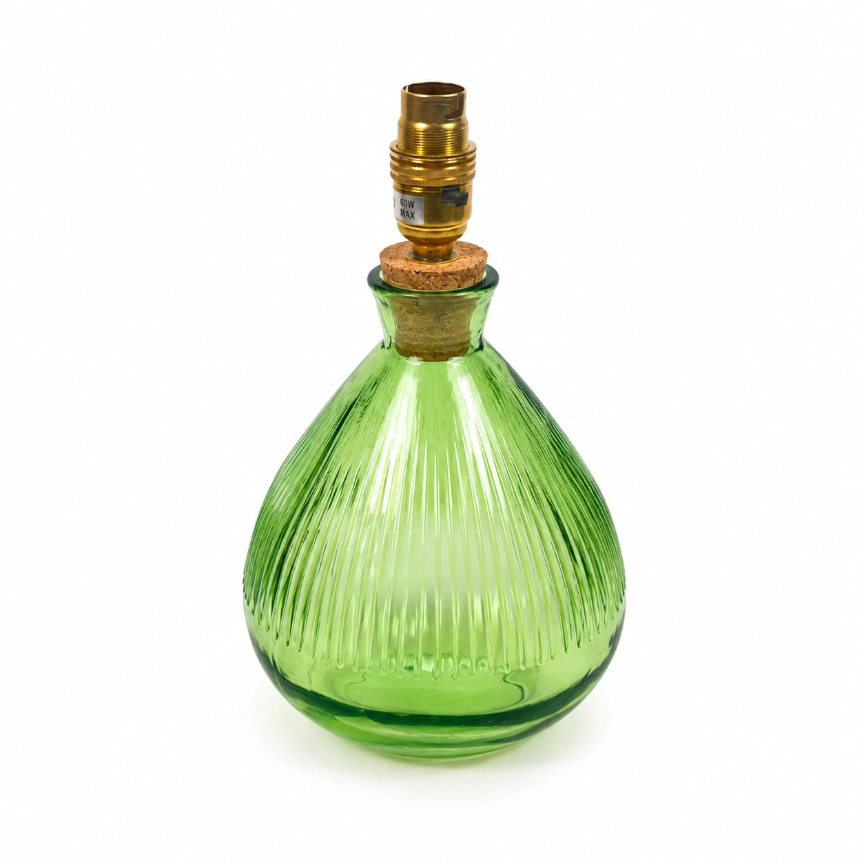 Recycled Glass Textured Lamp - Kiwi Green