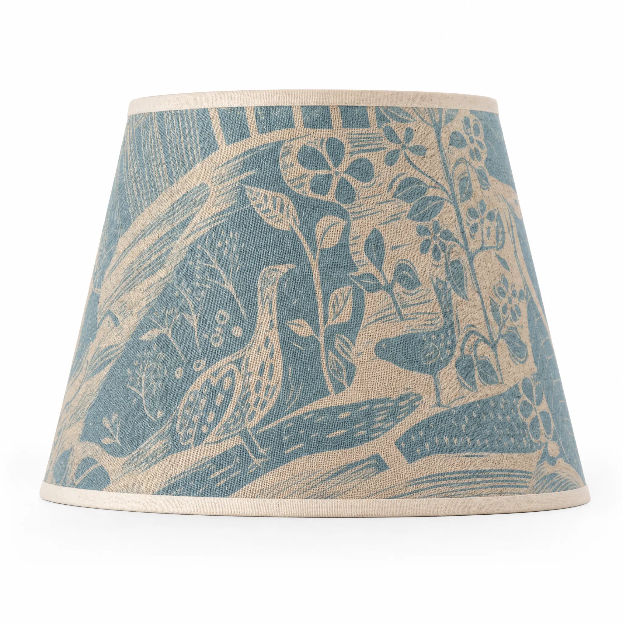 Blue Through The Fields (On Natural) Linen Lampshade