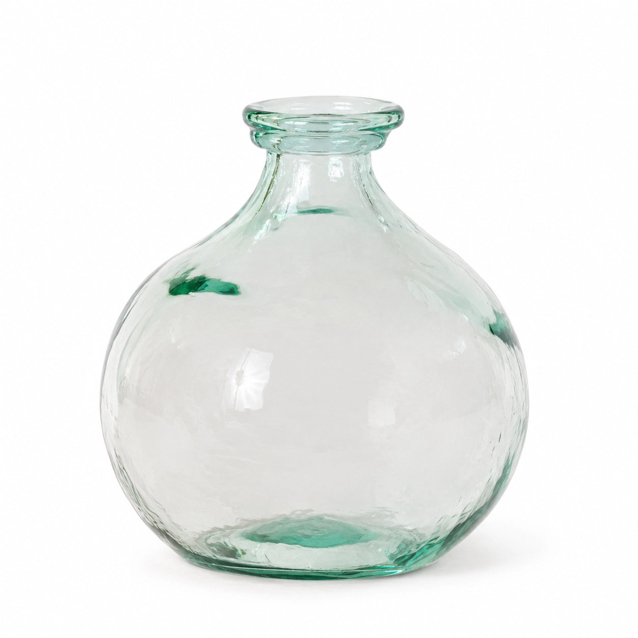 Recycled Glass Round Vase - Natural