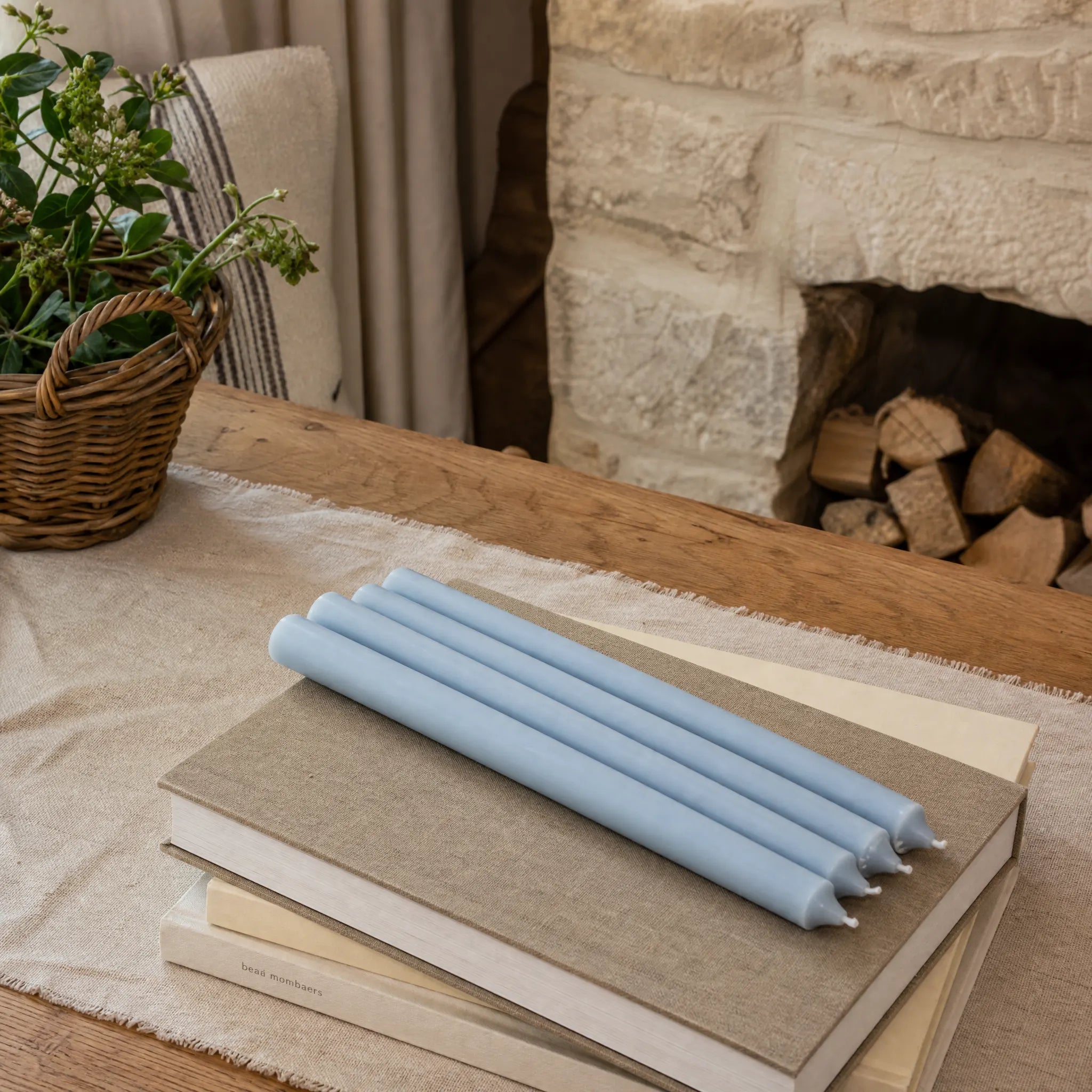 Rustic Dinner Candle Bundle - Light Blue