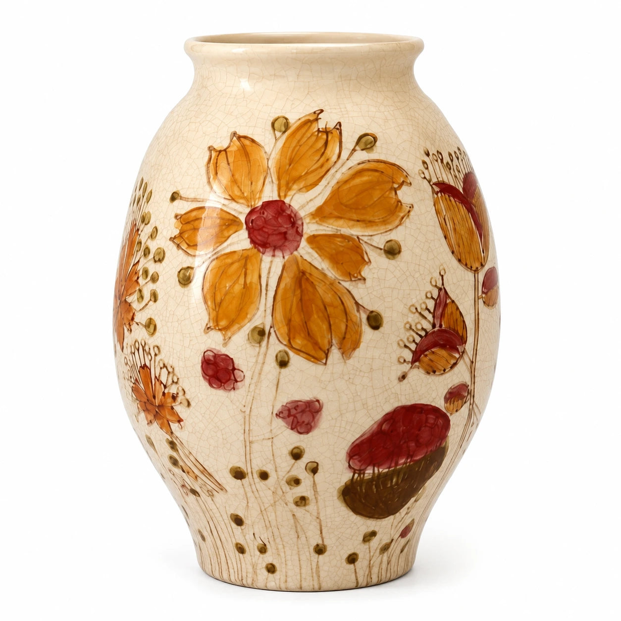Large Floral Motif Vase