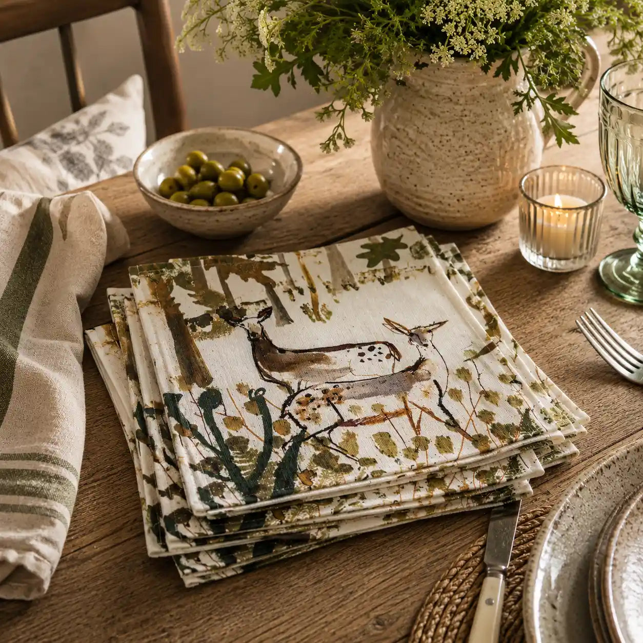 Sam Wilson Pheasant and Deer Napkins - Set of 4 - Main