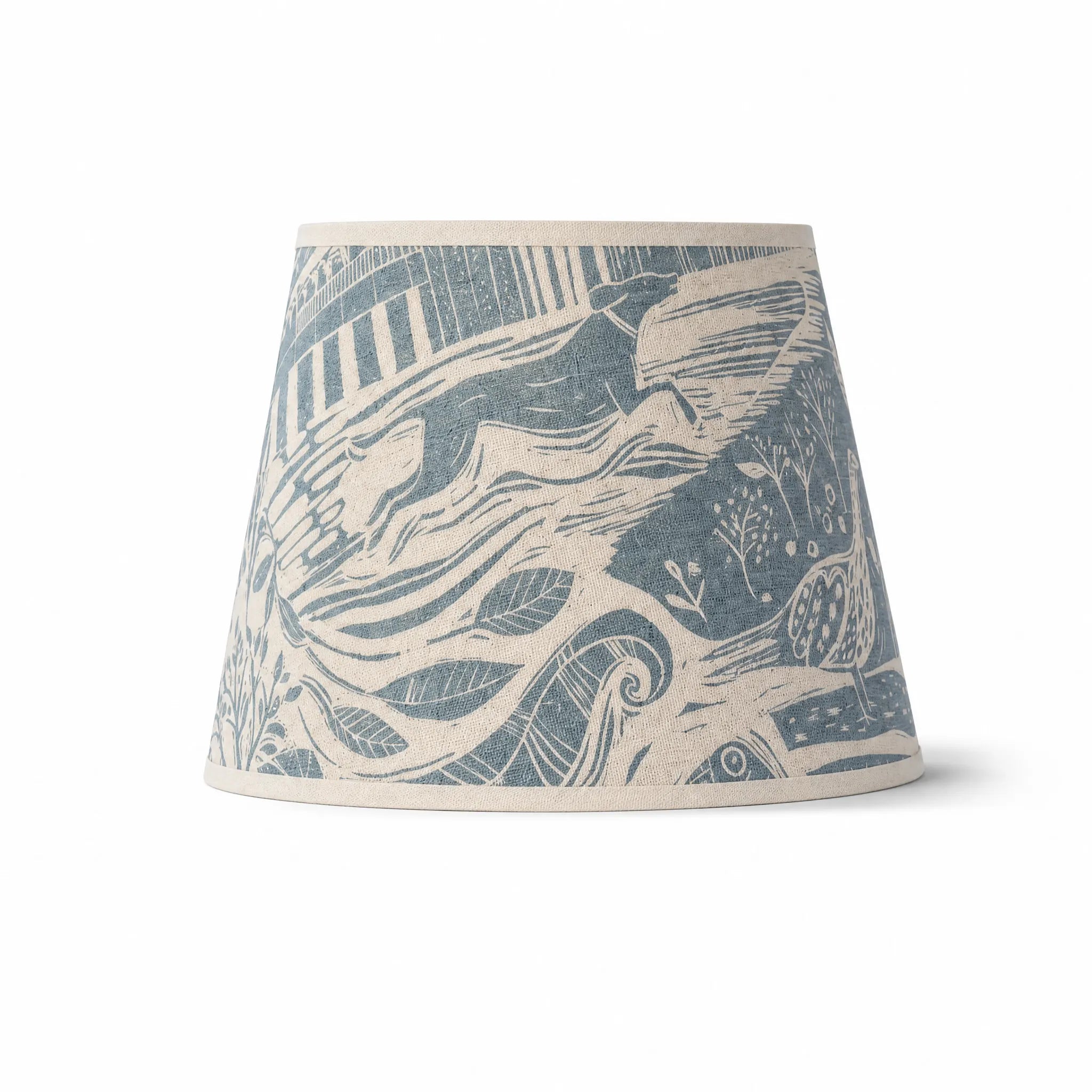 Blue Through The Fields On White Linen - lampshade