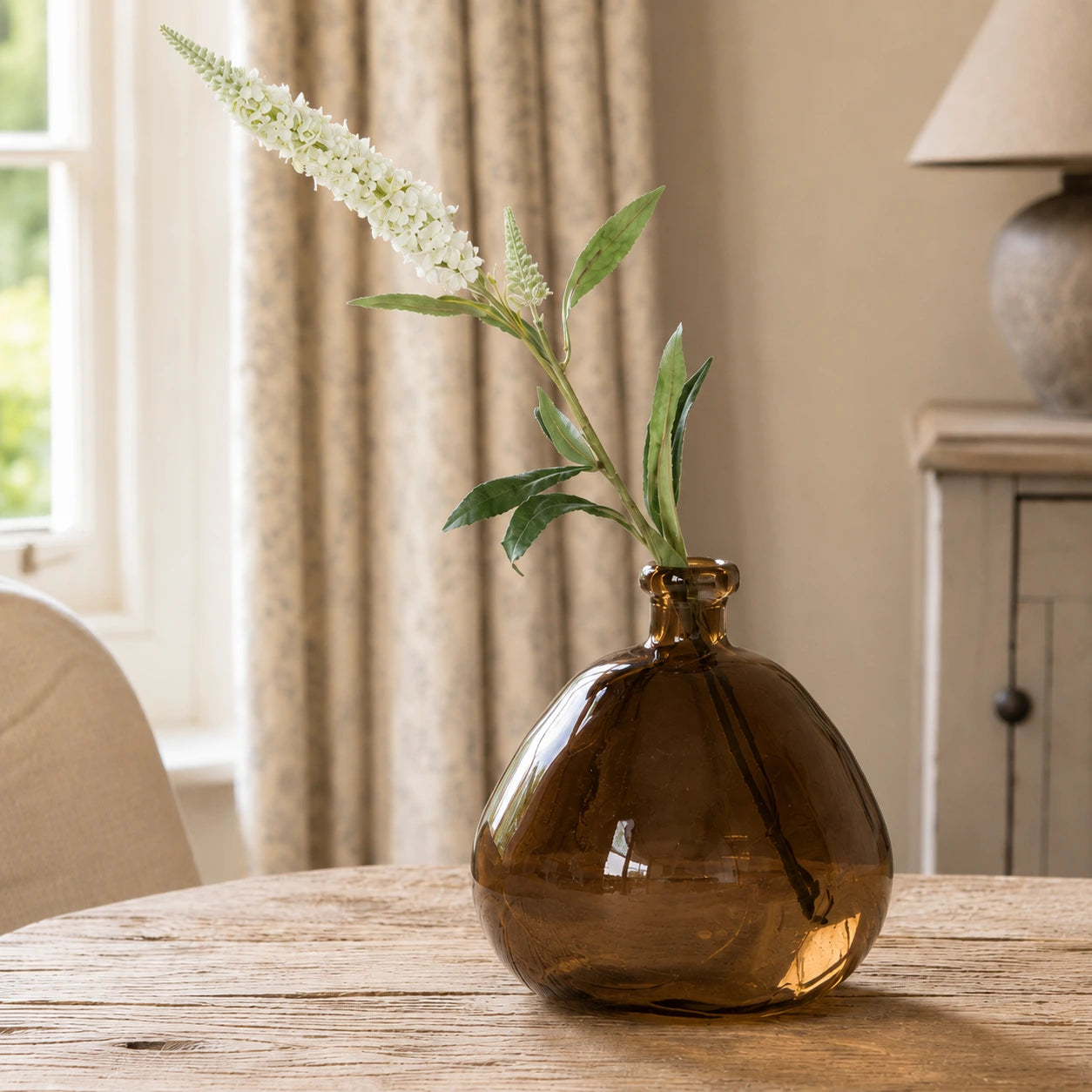 Recycled Glass Balloon Vase - Smoke