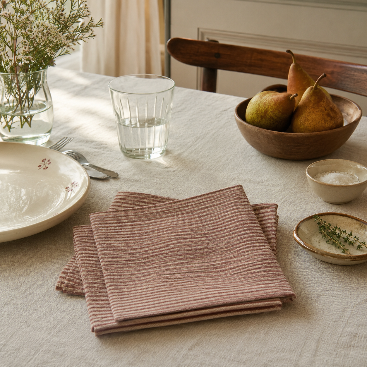 Sam Wilson Pink Stripe Napkins Set of 4 - Main