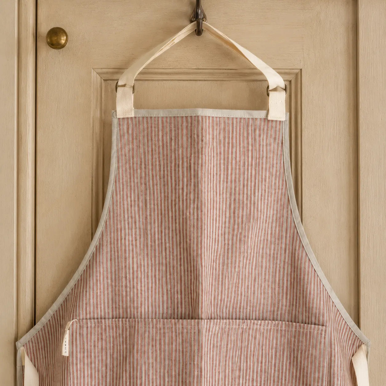 Sam Wilson Pink Stripe Apron - Zoomed