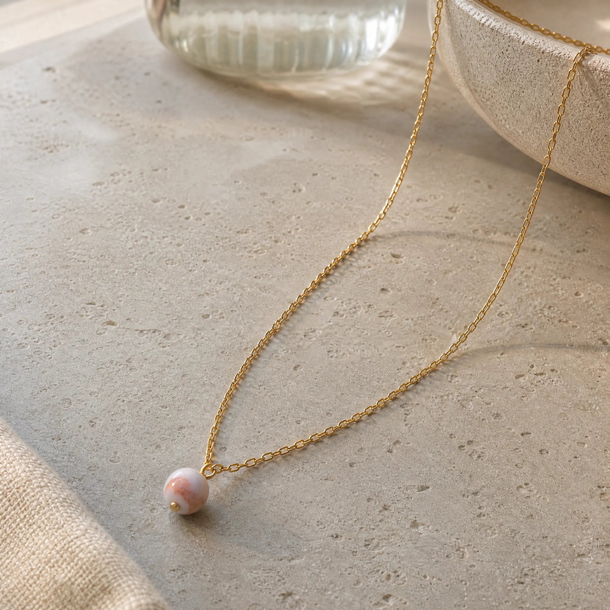 Cerita Rhodochrosite Necklace - Rhodochrosite & Gold