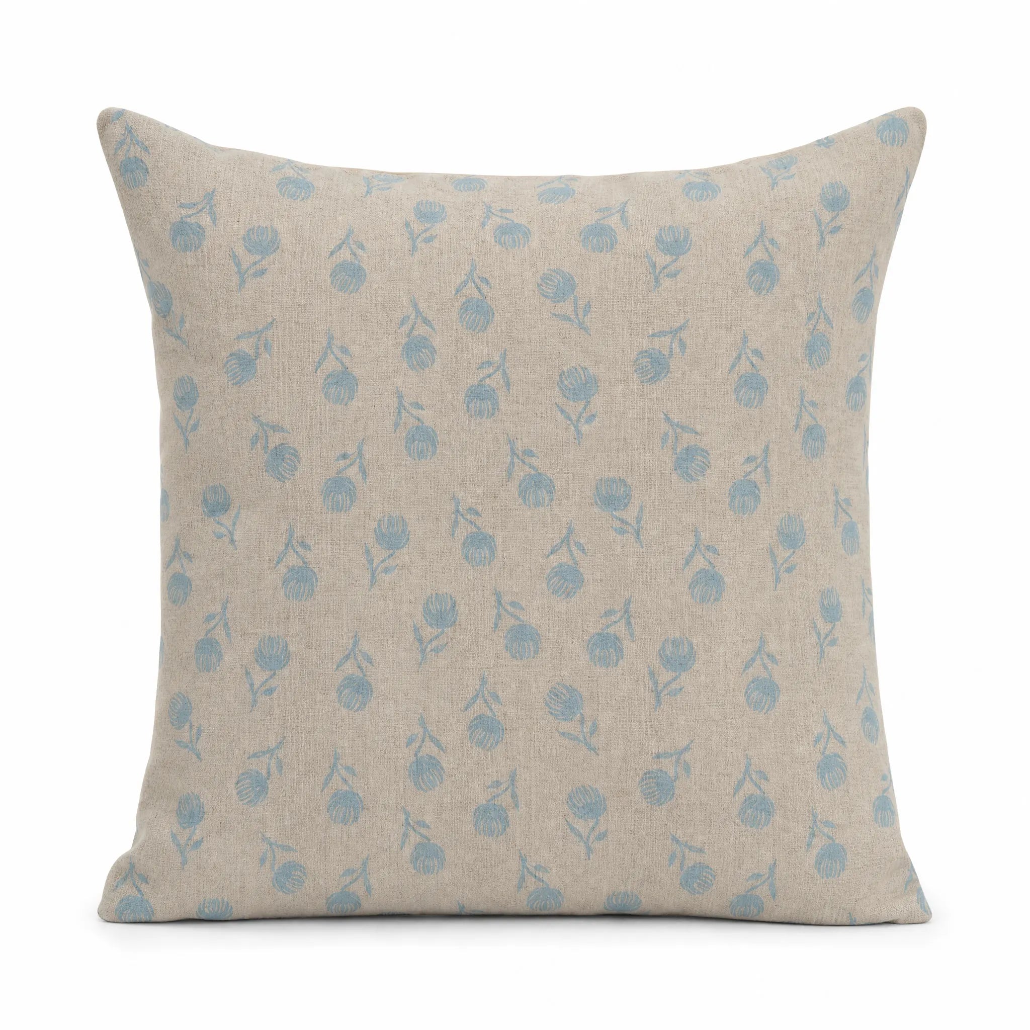 Sam Wilson Blue Clover Square Linen Cushion