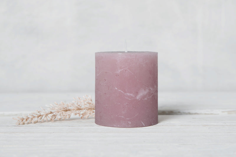 Rustic Pillar Candle Dusky Pink