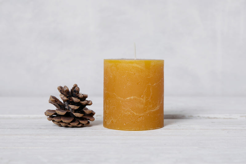 Rustic Pillar Candle Ochre