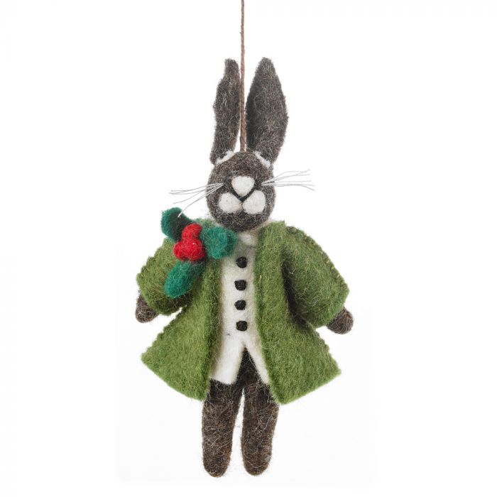 Handmade Felt Hector Hare Hanging Decoration