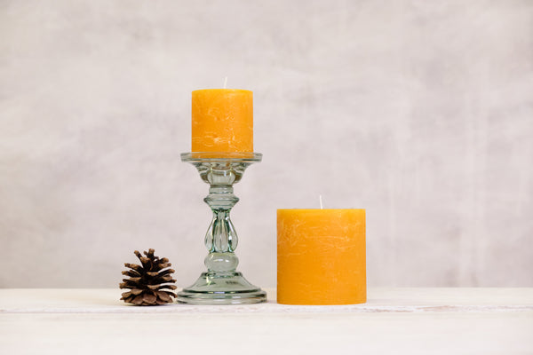 Rustic Pillar Candles - Ochre